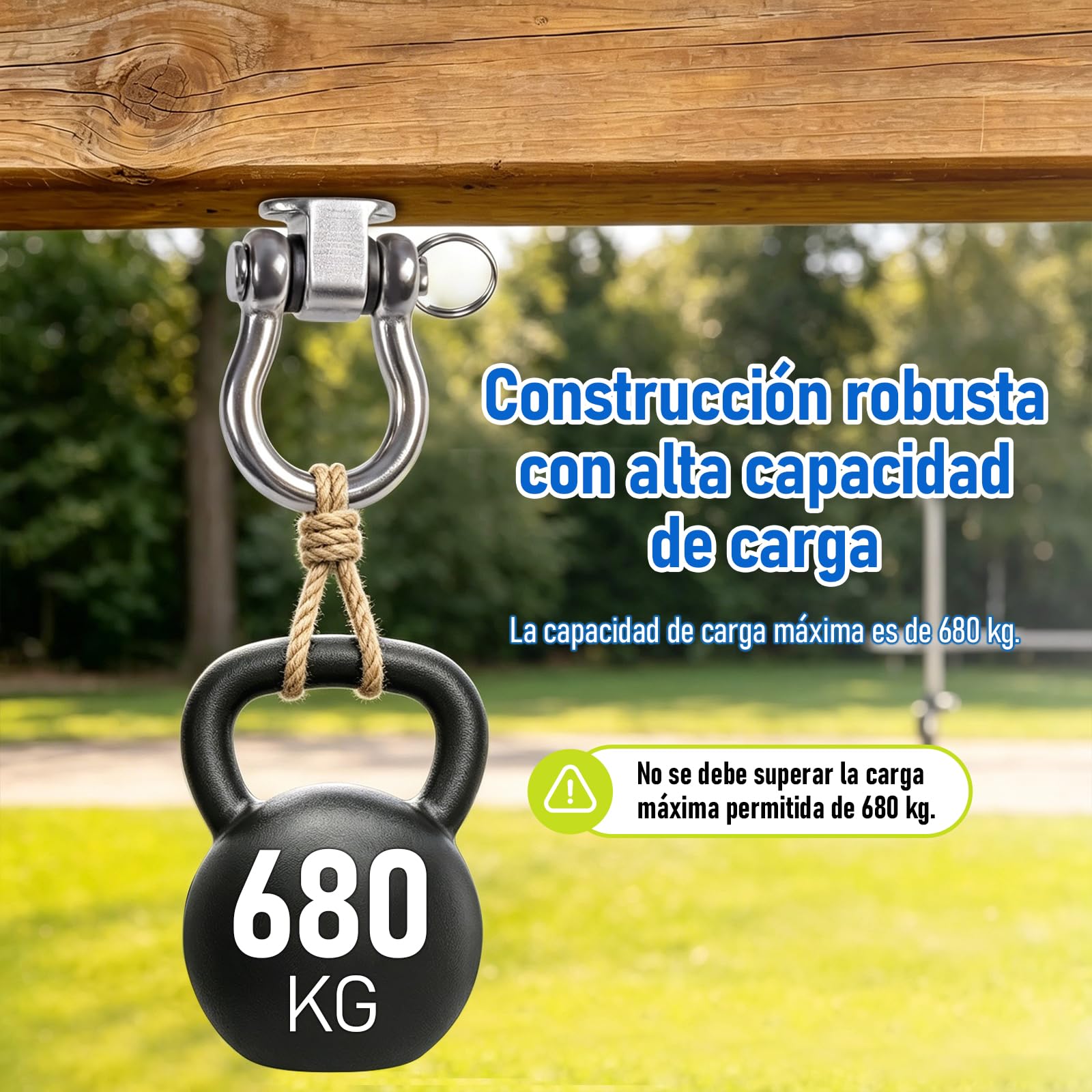 4uds Gancho para Columpio M10 Acero Inoxidable 285mm para Hamacas