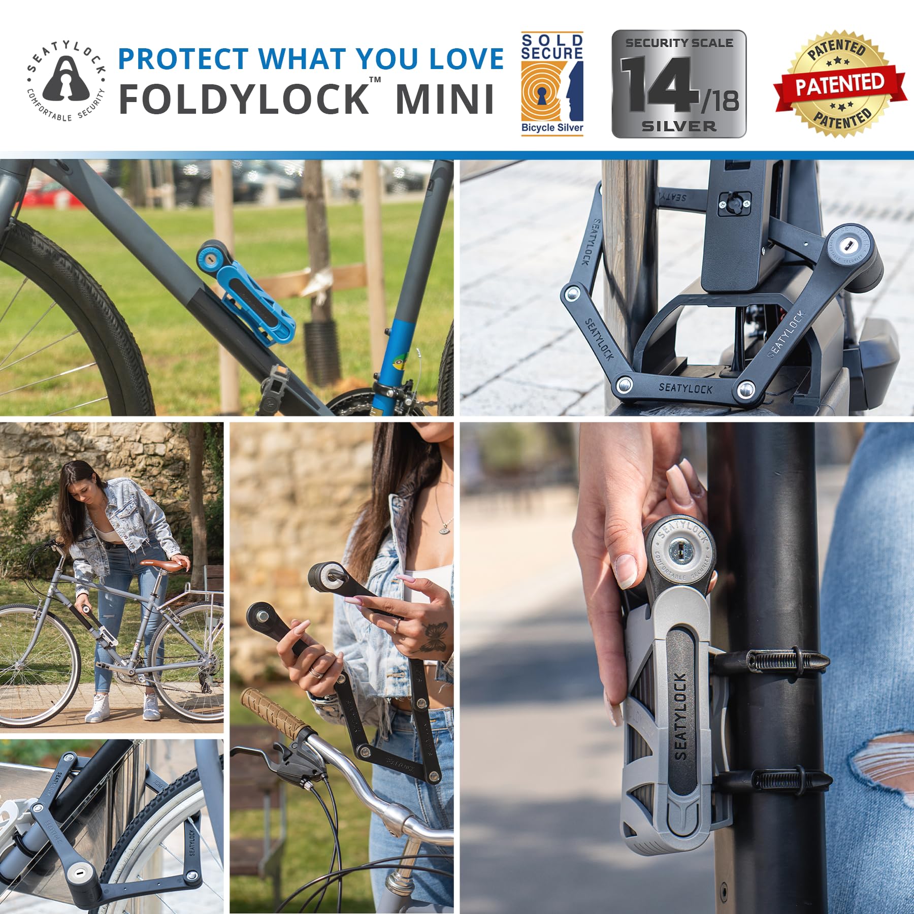 Amazon | Seatylock フォルディロック ミニ折りたたみ自転車ロック 