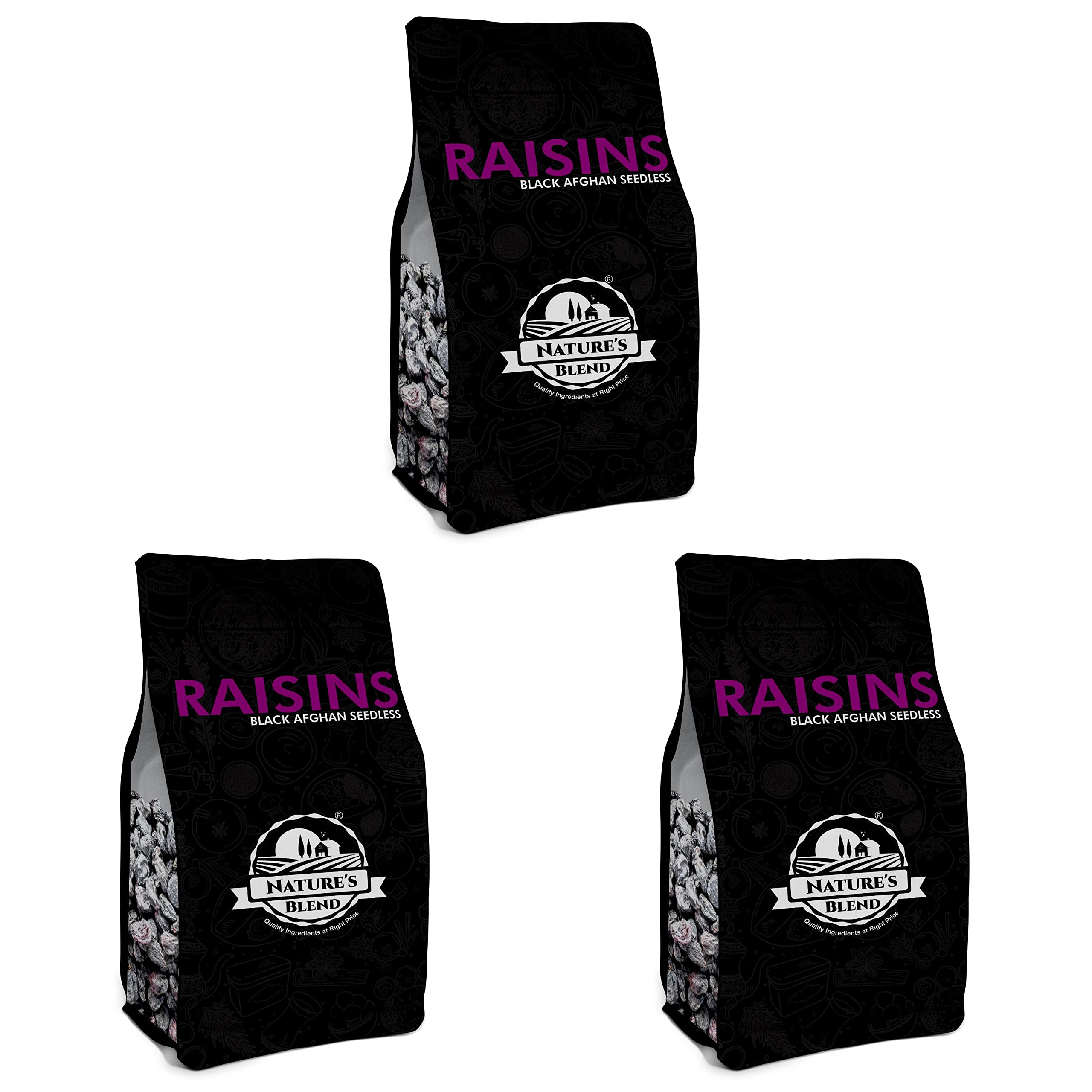 Natures Blend Black Afghan Raisins Seedless Selected 250g Pouch - Imported Premium Raisins (Pack Of 3) (B0BCKJLNDL) Amazon Price History, Amazon Price Tracker