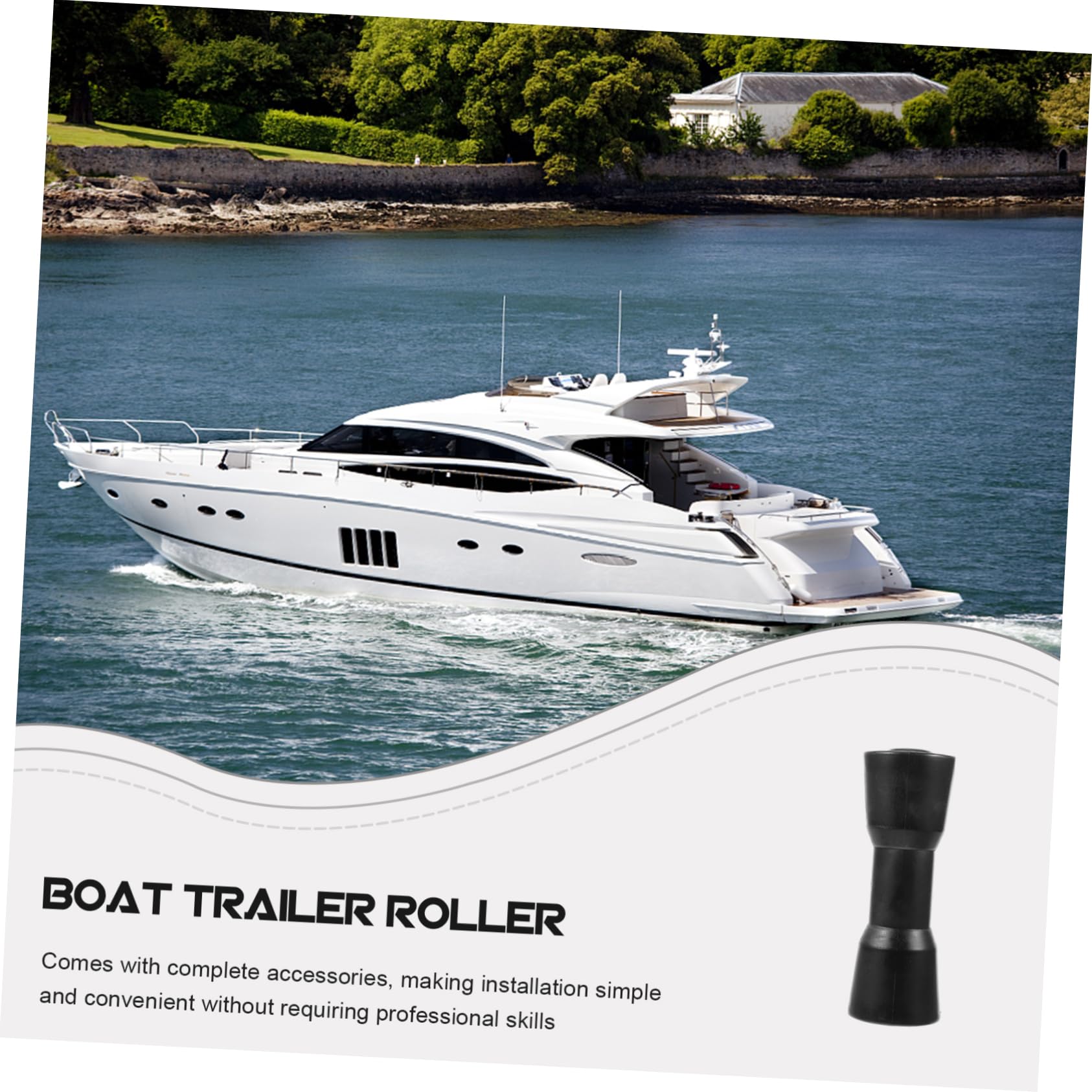 Abaodam Rullo di Ricambio per Barche, per Rimorchio Yacht, PVC Nero