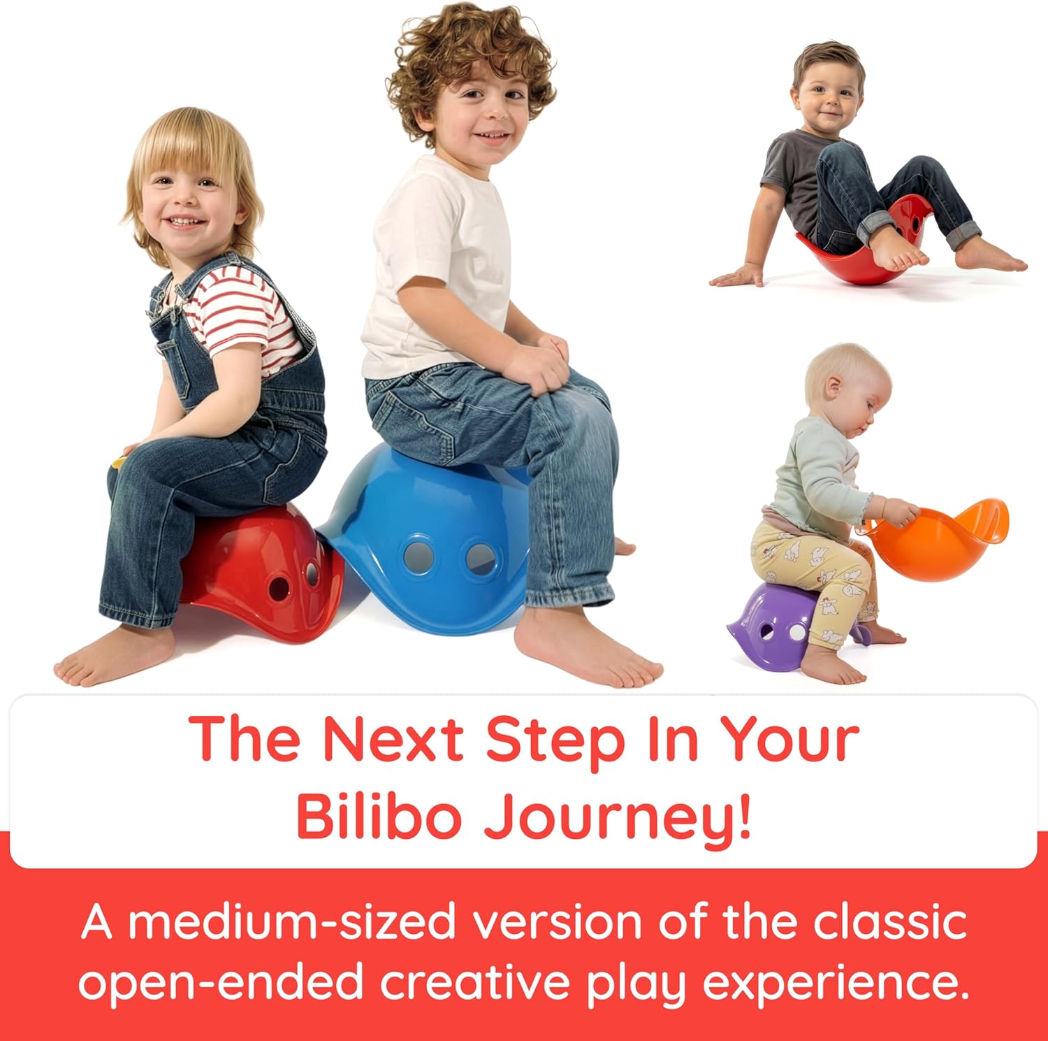 Fat Brain Toys bilibo Midi by MOLUK, Orange, Open-Ended Creative Play Toy for Toddlers and Kids Ages 2 and Up