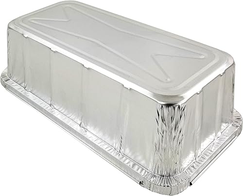 Miniatura 7 de PACTOGO Moldes de papel de aluminio de 2 libras para panpan con tapa de cúpula transparente (paquete de 100 juegos)