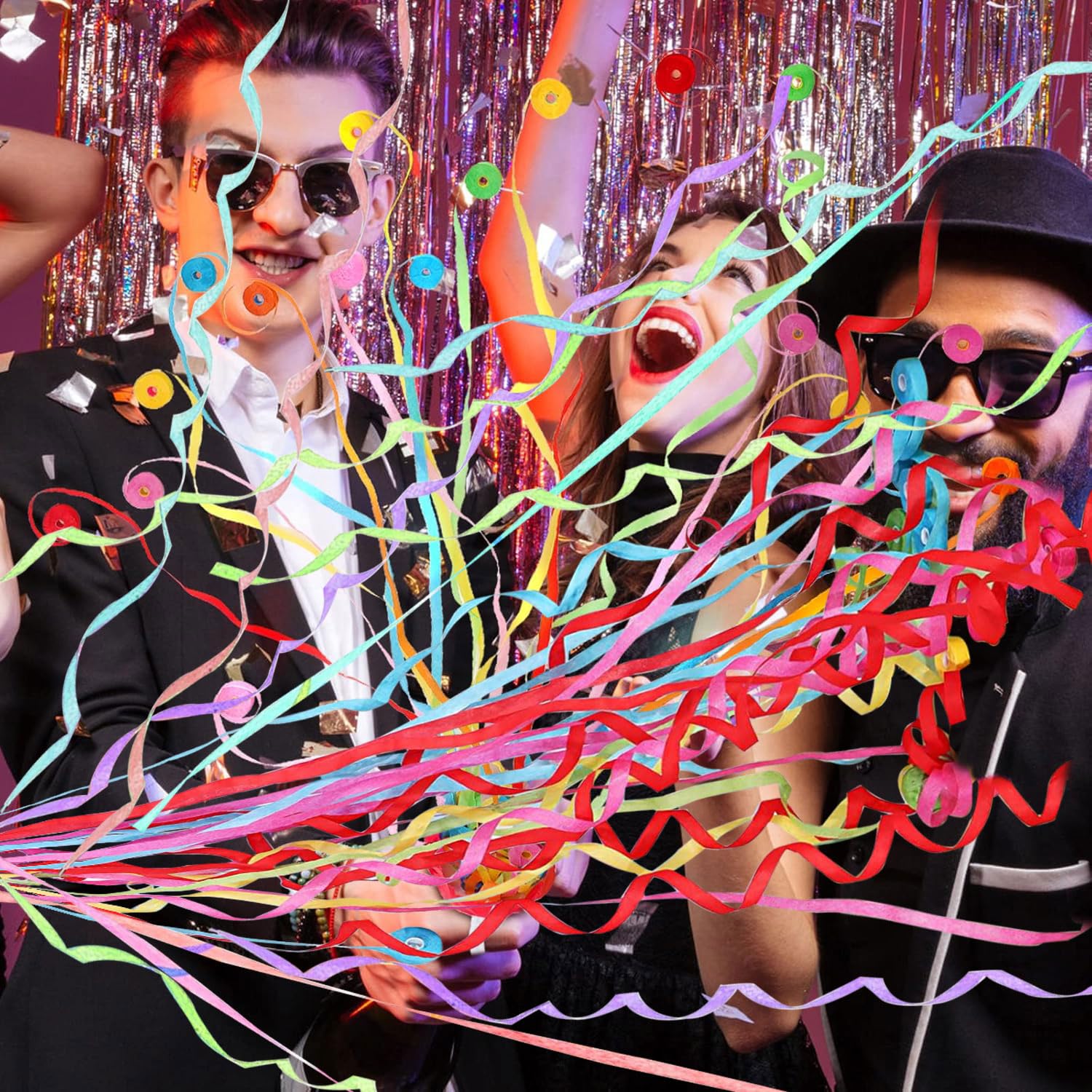 50 Stück bunte Konfetti-Popper, Party-Popper, Konfetti-Luftschlangen für Hochzeit, Geburtstag, Abschlussfeier, Party, Feiern