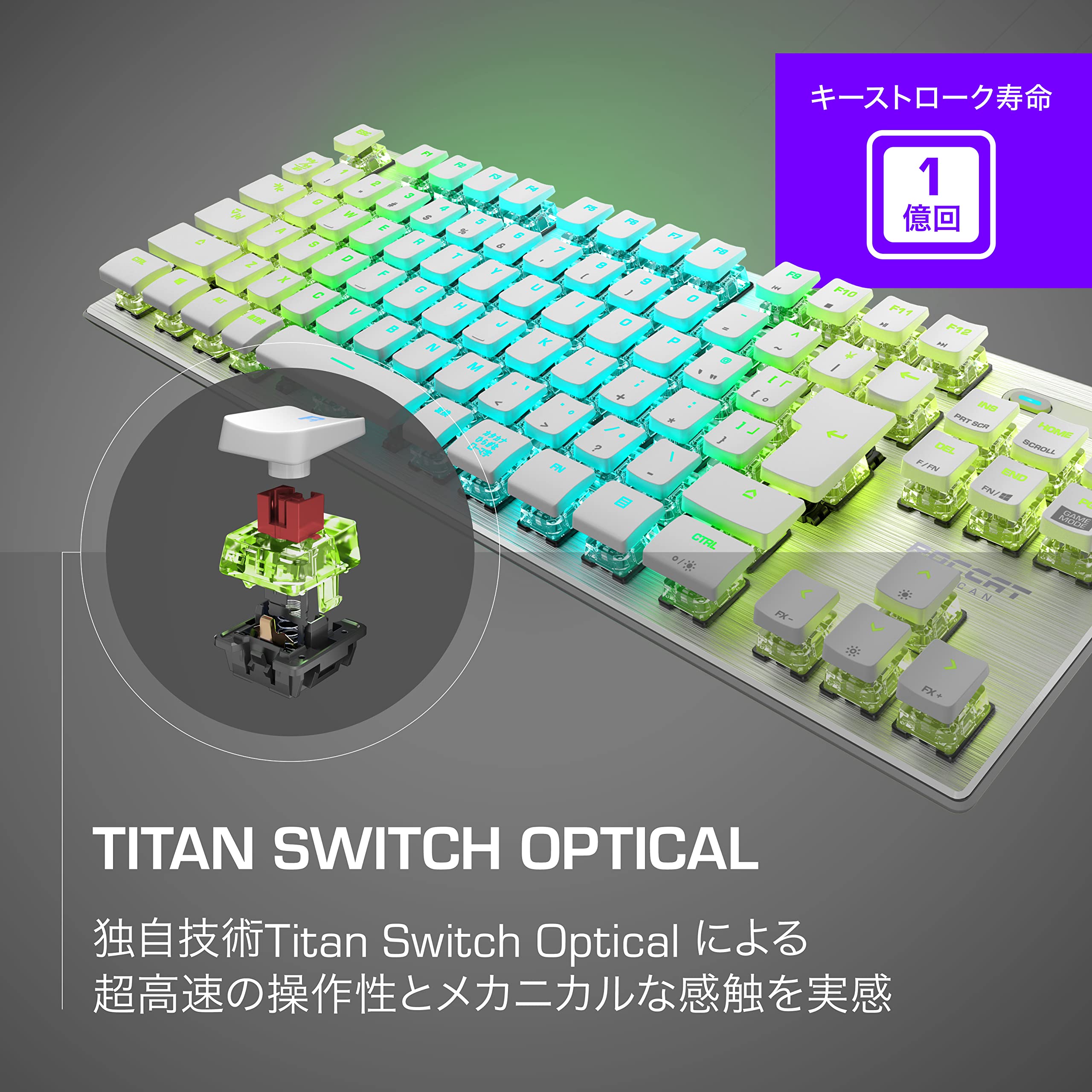 Amazon.co.jp: ROCCAT VULCAN TKL Pro USB ゲーミングキーボード 日本 