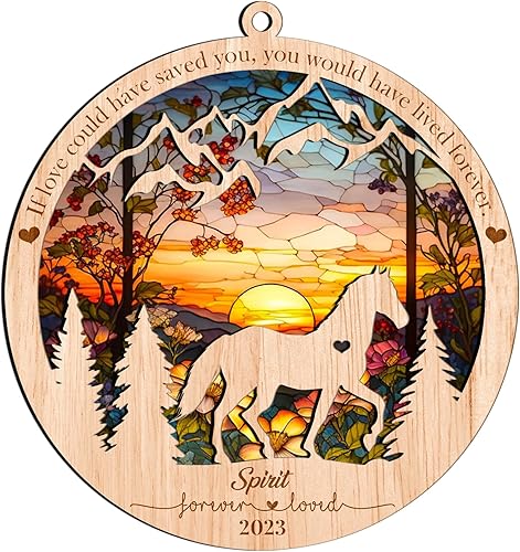 Regalos conmemorativos a caballo, atrapasoles conmemorativo de caballo, atrapasoles conmemorativo de caballo personalizable, adorno colgante de