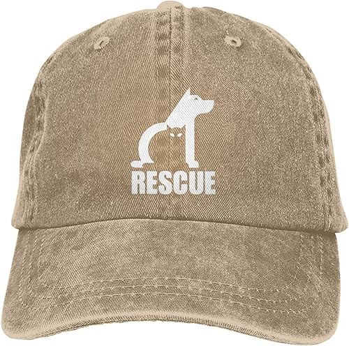 Miniatura 2 de Sombrero de rescate de perros y gatos, gorra de béisbol vaquera, ajustable, clásica, retro, de perfil bajo, color negro