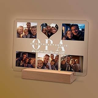 Geschenke für Opa personalisierte optinale Nachtlampe mit Foto und Namen als Geschenk für Opa zum Geburtstag Weihnachten