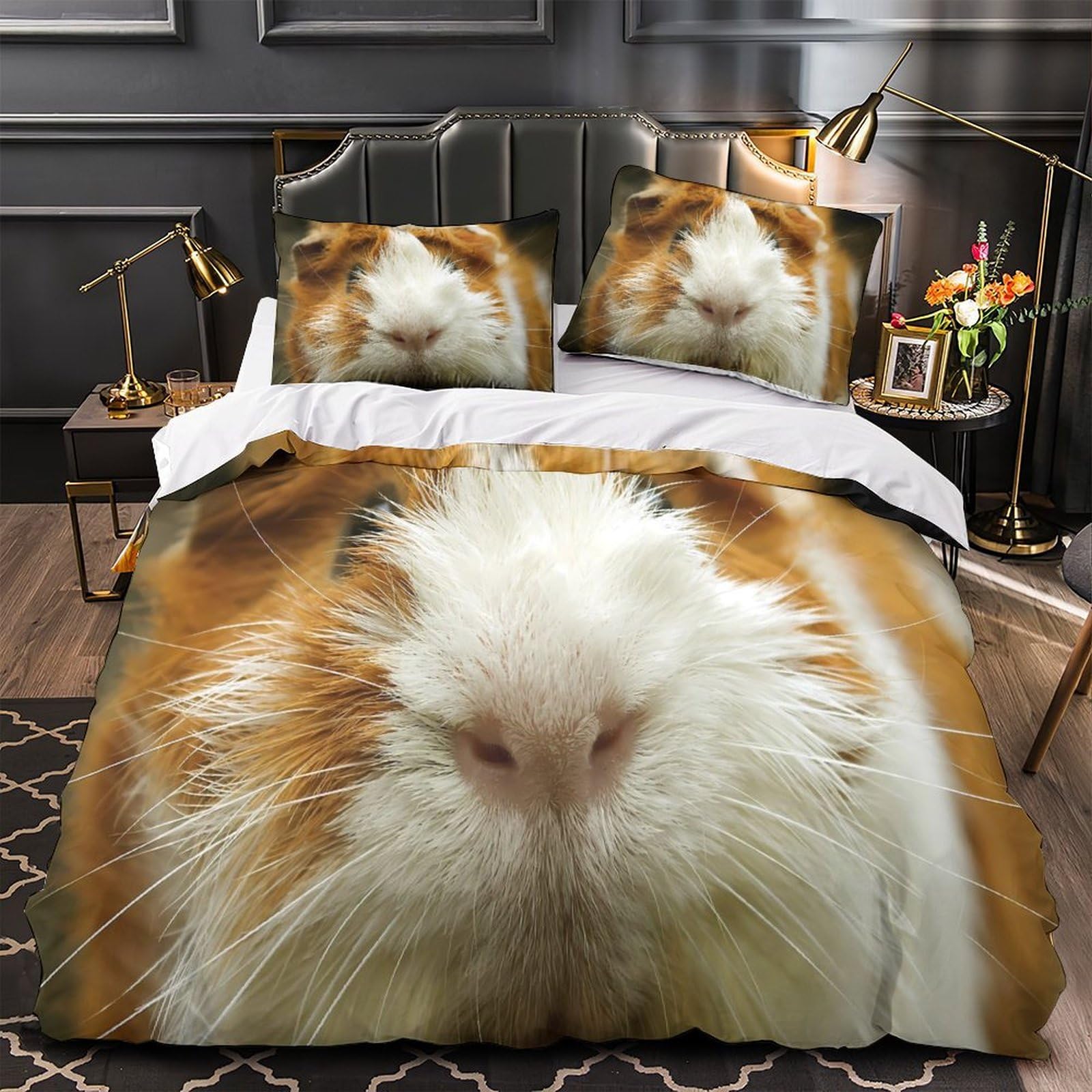 Parure de lit cochon d'inde pour décorer la chambre enfant avec style animalier 3D