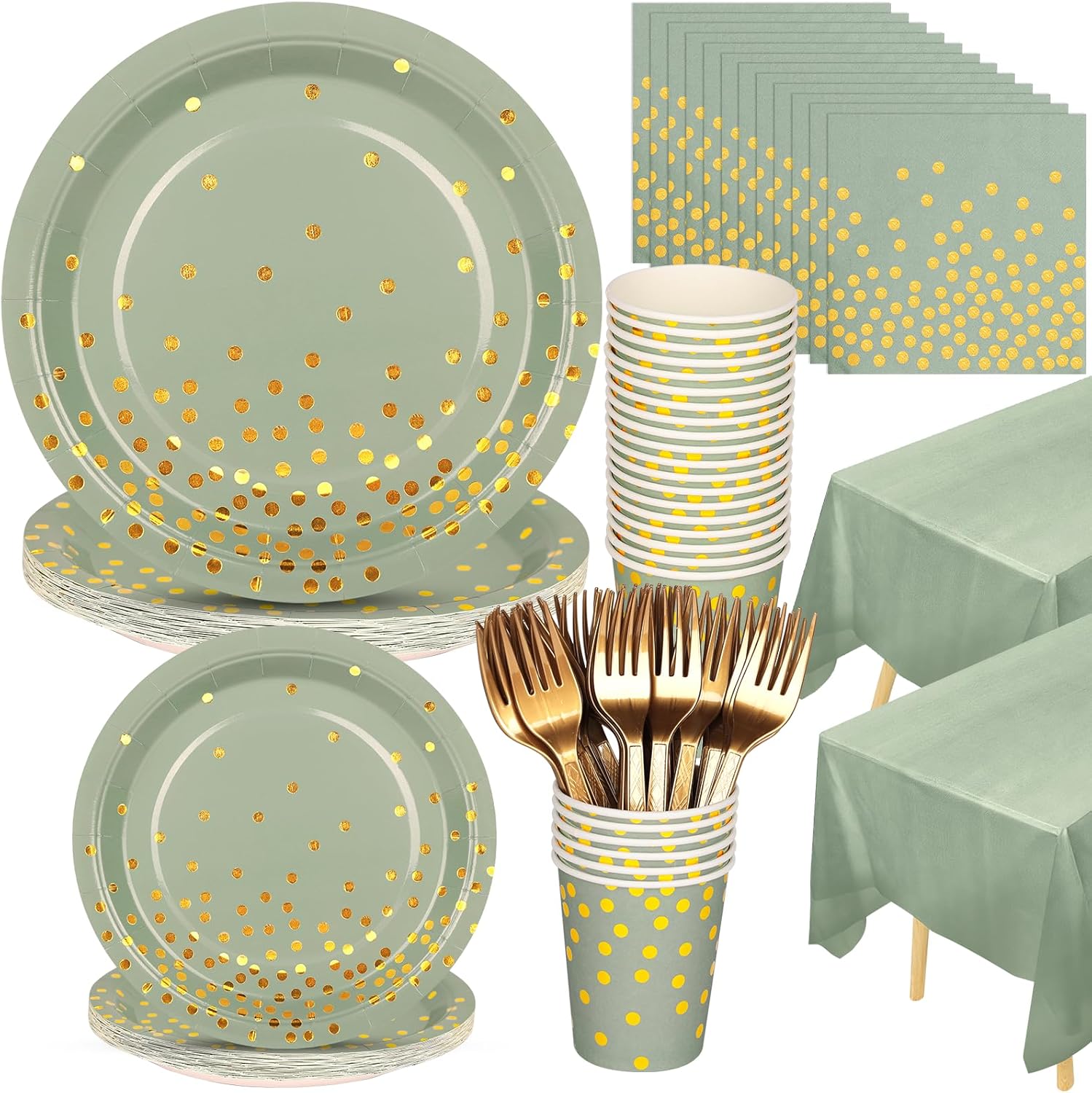 Sage Green Party Supplies, 127PCS Green Paper Plates Botswana Ubuy