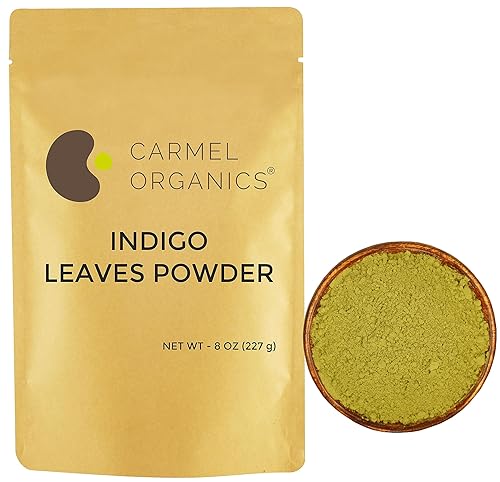 CARMEL ORGANICS Polvo de hojas índigo (8 onzas) para el color de tu cabello Polvo índigo puro y natural Sin colores ni conservantes añadidos