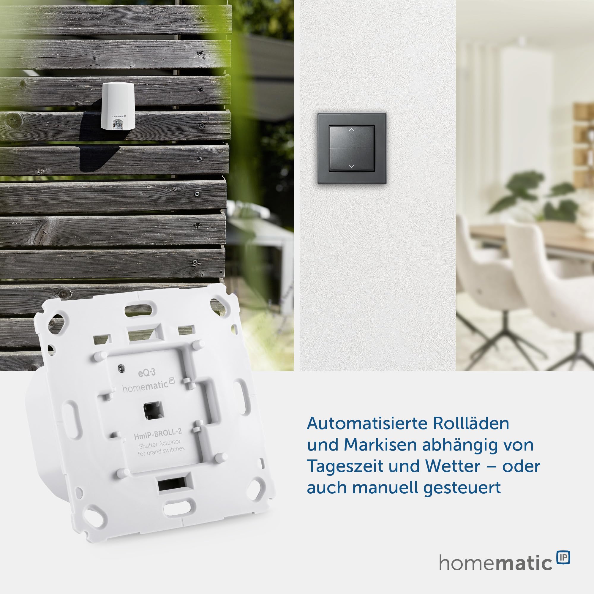 Homematic IP Starter Set Beschattung Smart Home für 2 Rollläden Markisen App Alexa Google Home