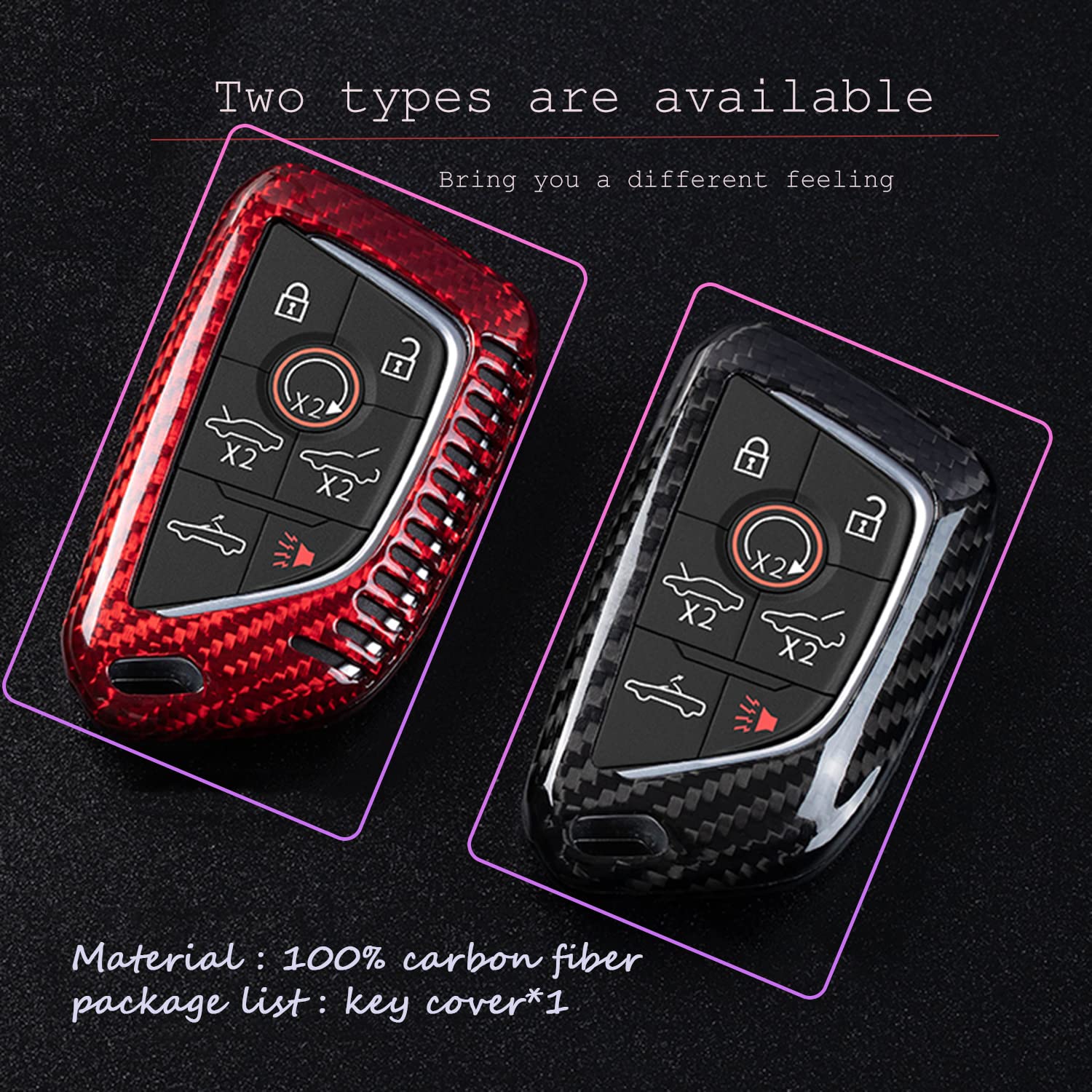 M.JVisun Carbon Fiber Case For Chevrolet Smart Key Fob, Genuine Carbon Fiber Cover For Chevrolet Corvette C7 Stingray Chevrolet Captiva Car Key Fob Case Protector For Men Women Black - View #6