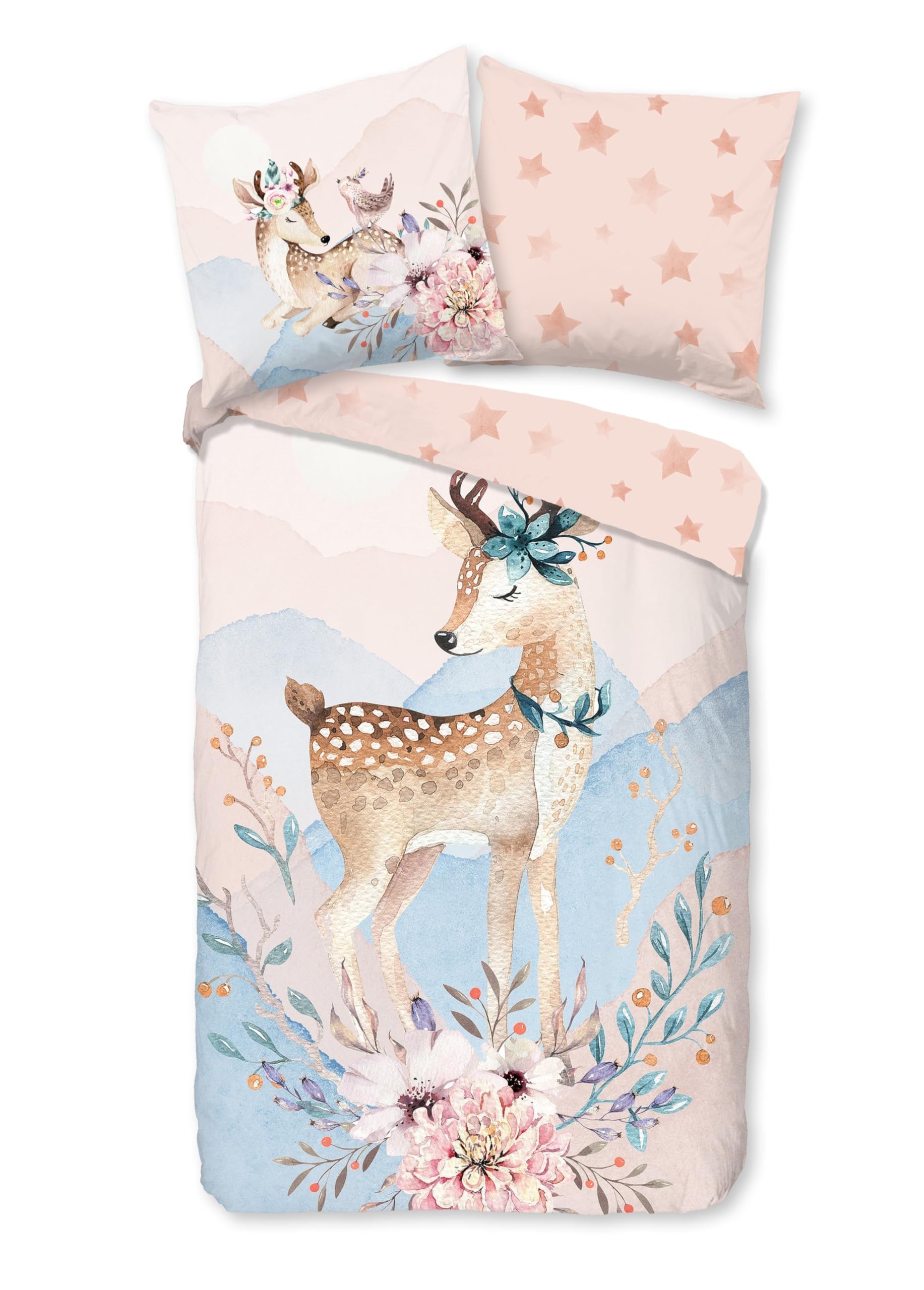 Good Morning Flannel Bed Linen Josy Multi 1 Duvet Cover 135 x 200 cm + 1 Pillowcase 80 x 80 cm