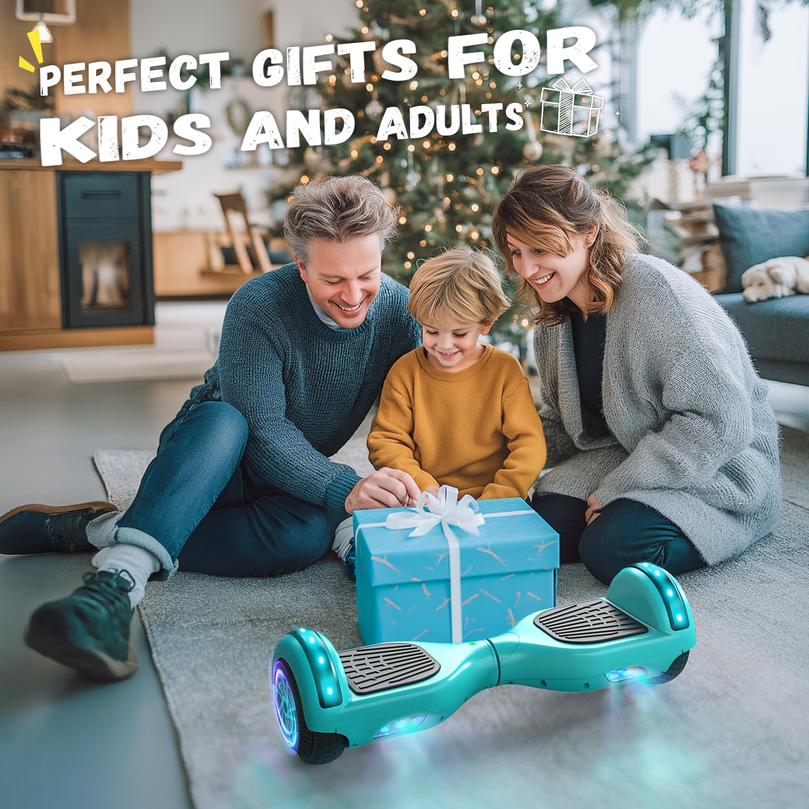 SISIGAD Hoverboard Auto-EQUILIBRADO - Altavoces Bluetooth DE 6,5", LUZ LED - - Certificado UL2272 de Seguridad
