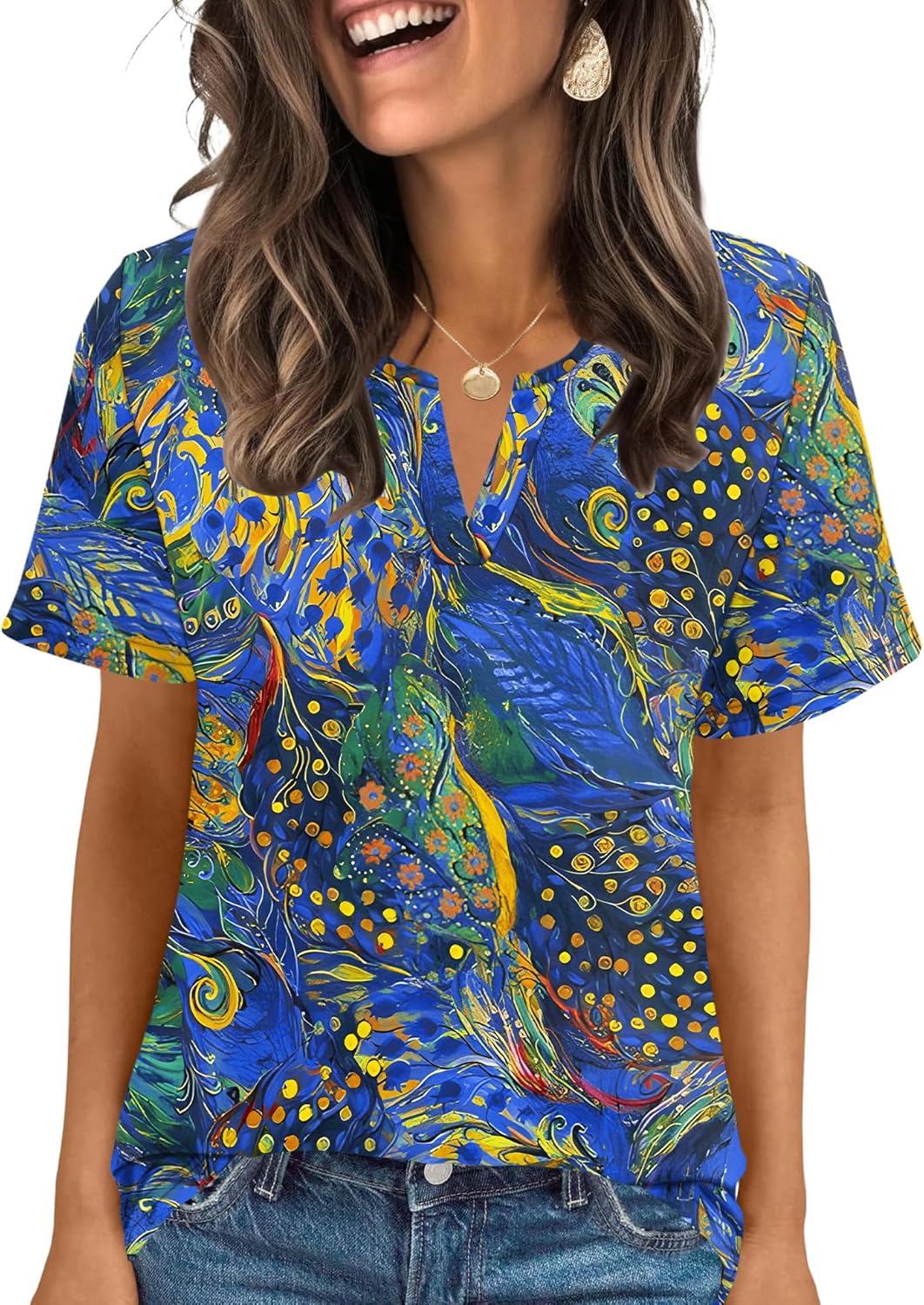 LOMON Womens Short Sleeve V Neck T Shirts Summer Tops Basic Tees Business Casual Blouses Trendy Fashion Clothes - Image 2