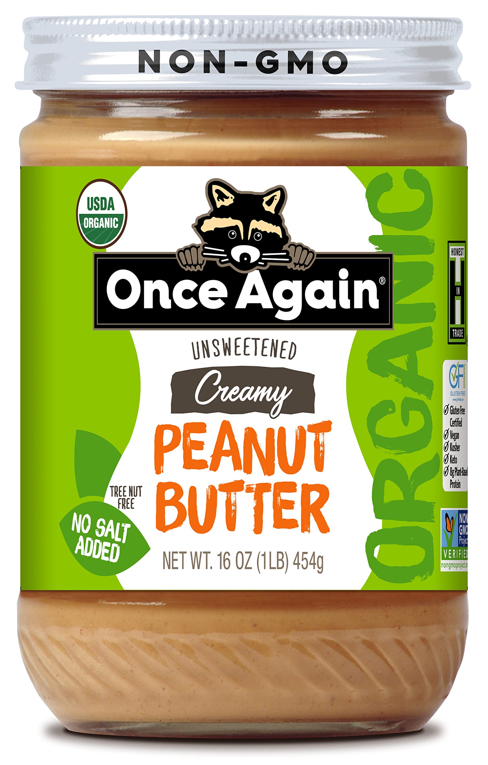 Buy Once Again Organic Creamy Peanut Butter, 16oz Salt Free