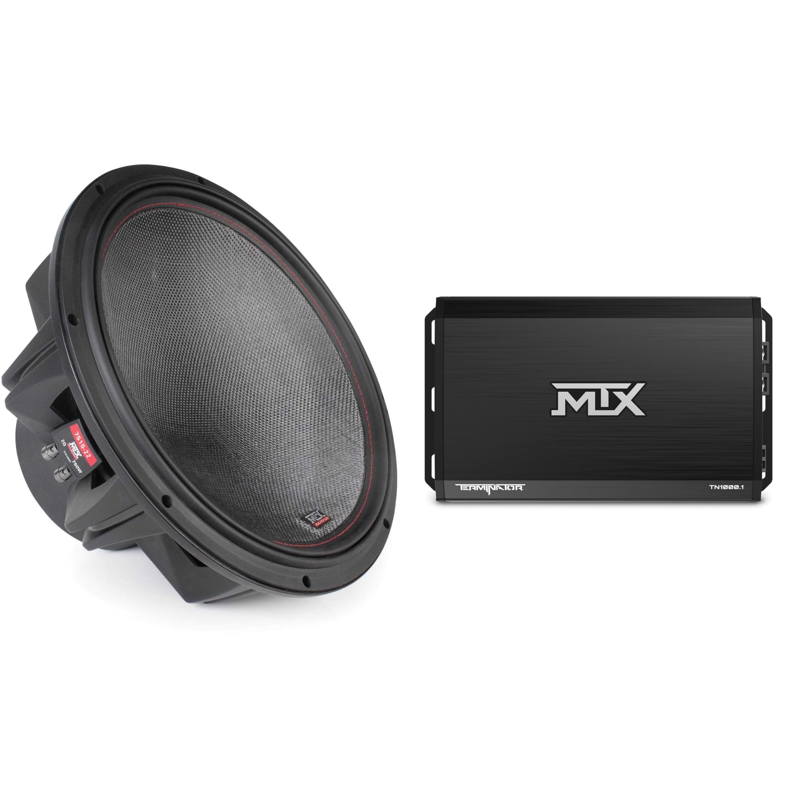 MTX Terminator 1000-Watt RMS 1? Mono Block Class D Amplifier and MTX Audio 7515-22 75-Series 15
