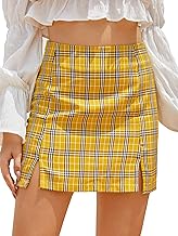 yellow plaid skirt and top