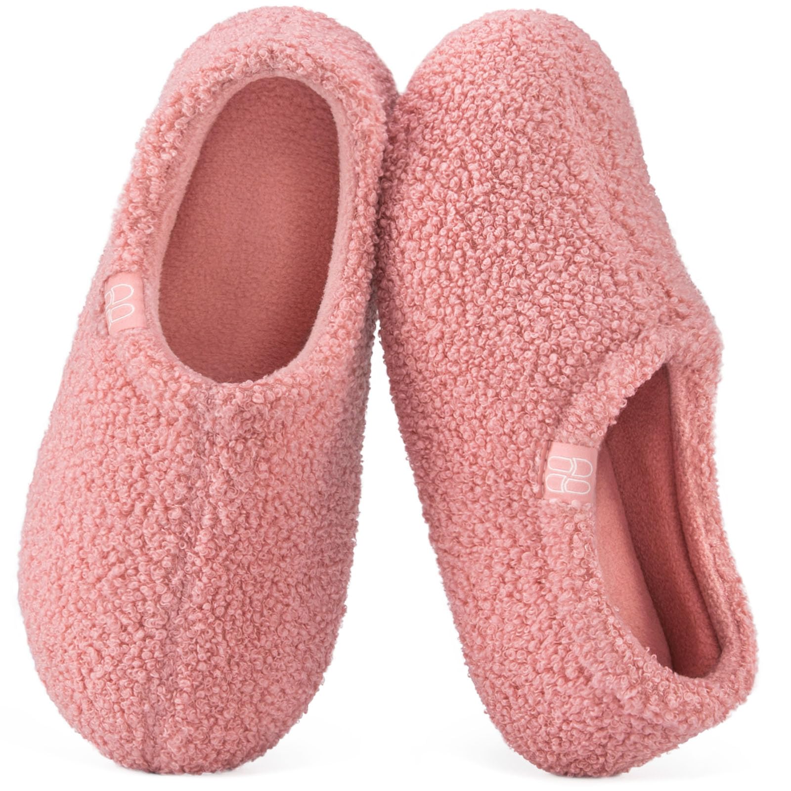 Women's Fuzzy Curly Fur Memory Foam Loafer Slippers with Polar Fleece Lining
