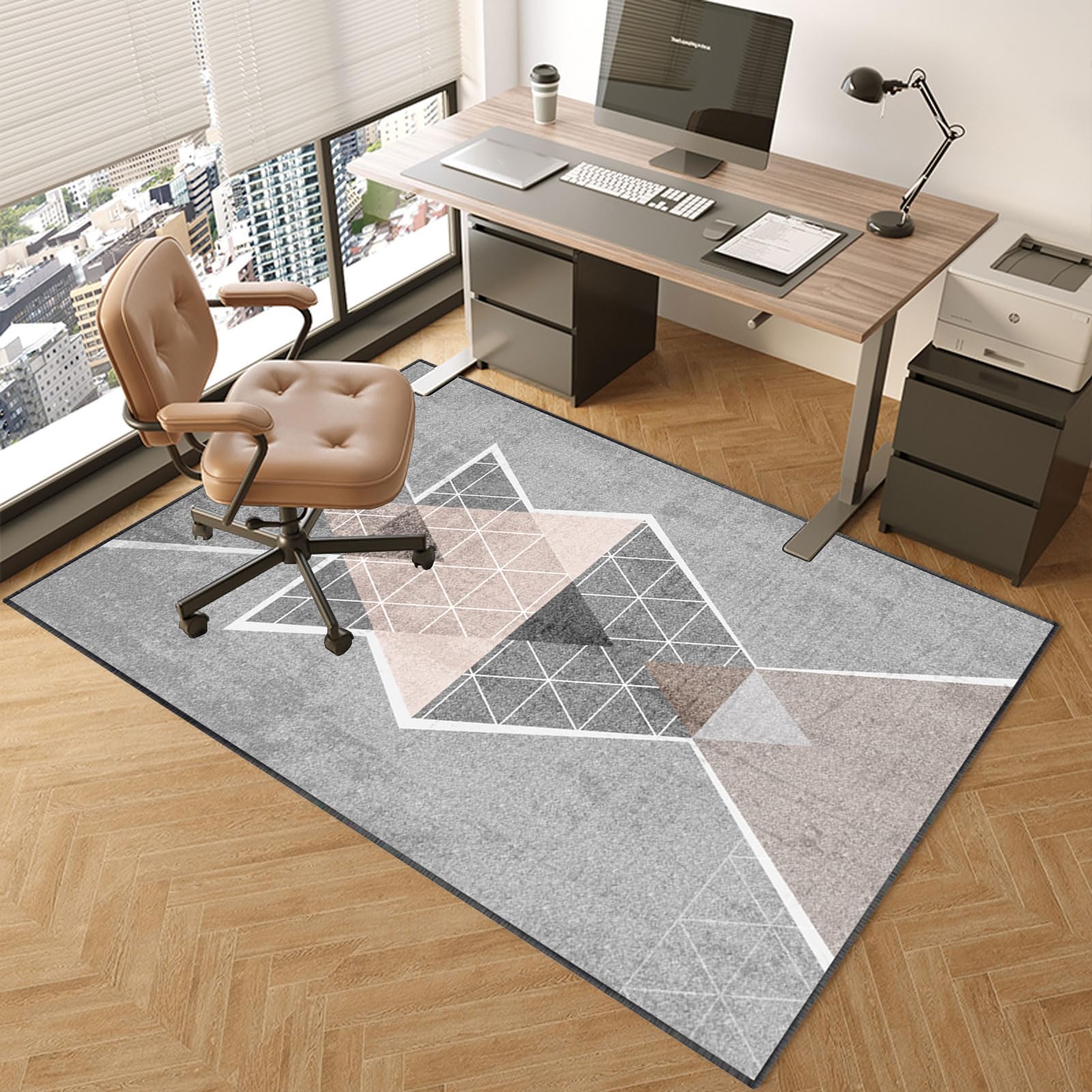 TOYOCC Office Chair Mat Desk Chairmats 140 x 180 cm, Office Chair Mats for Hardwood Floors Non Slip Floor Protector Mat for Chairs Pad Office Floor Protector Mat Computer Rolling Gaming Chair Mat