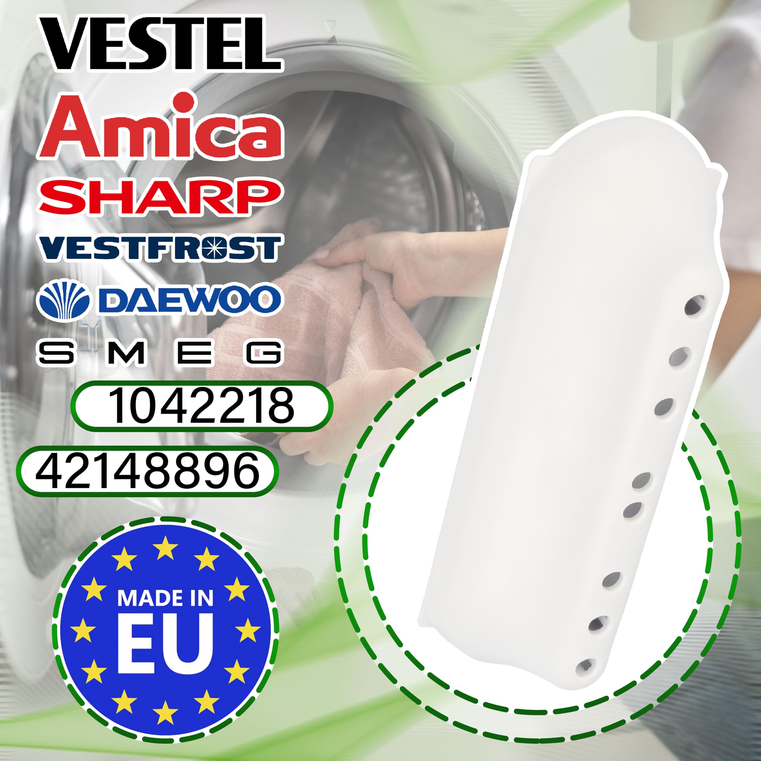 Alba Tamburo Originale Per Lavatrice 42148896 – Ricambio Compatibile Con BELLAVITA, SHARP, DAEWOO, OCEANIC, VESTEL E Altri