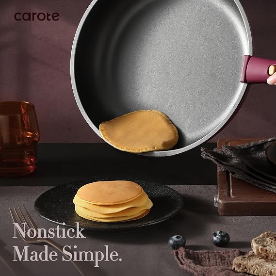 CAROTE 21pcs Pots and Pans Set Non Stick, Detachable Handle Cookware Sets | Ultra Nonstick, Space Saving, Dishwasher & Oven Safe, Non-Toxic Kitchen/Apartment/Camping/RV/ Traveling, Purple