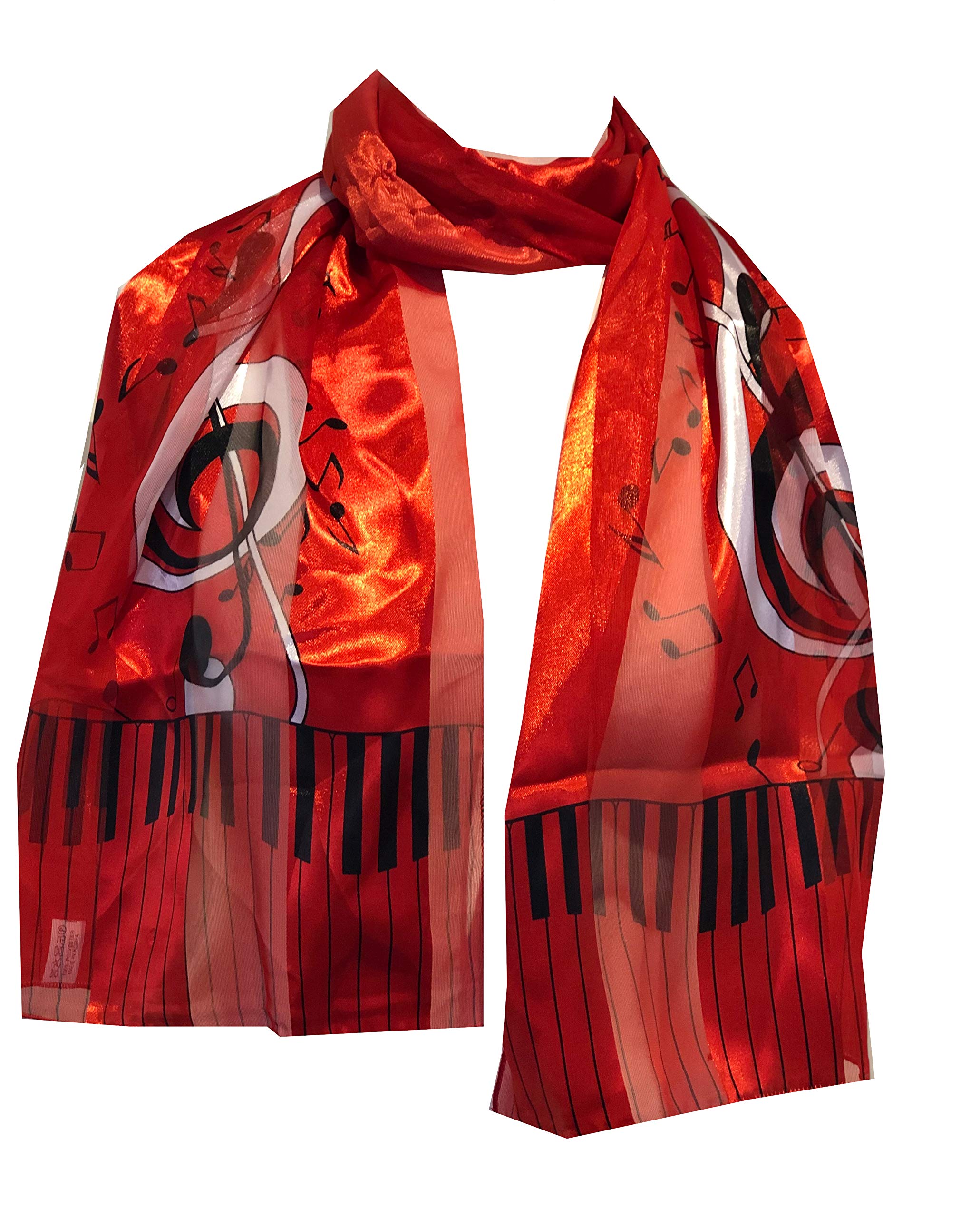 Pamper Yourself NowPiano Design and Musical Notes Ladies Thin Pretty Scarf. Great Gift for Music Lovers.