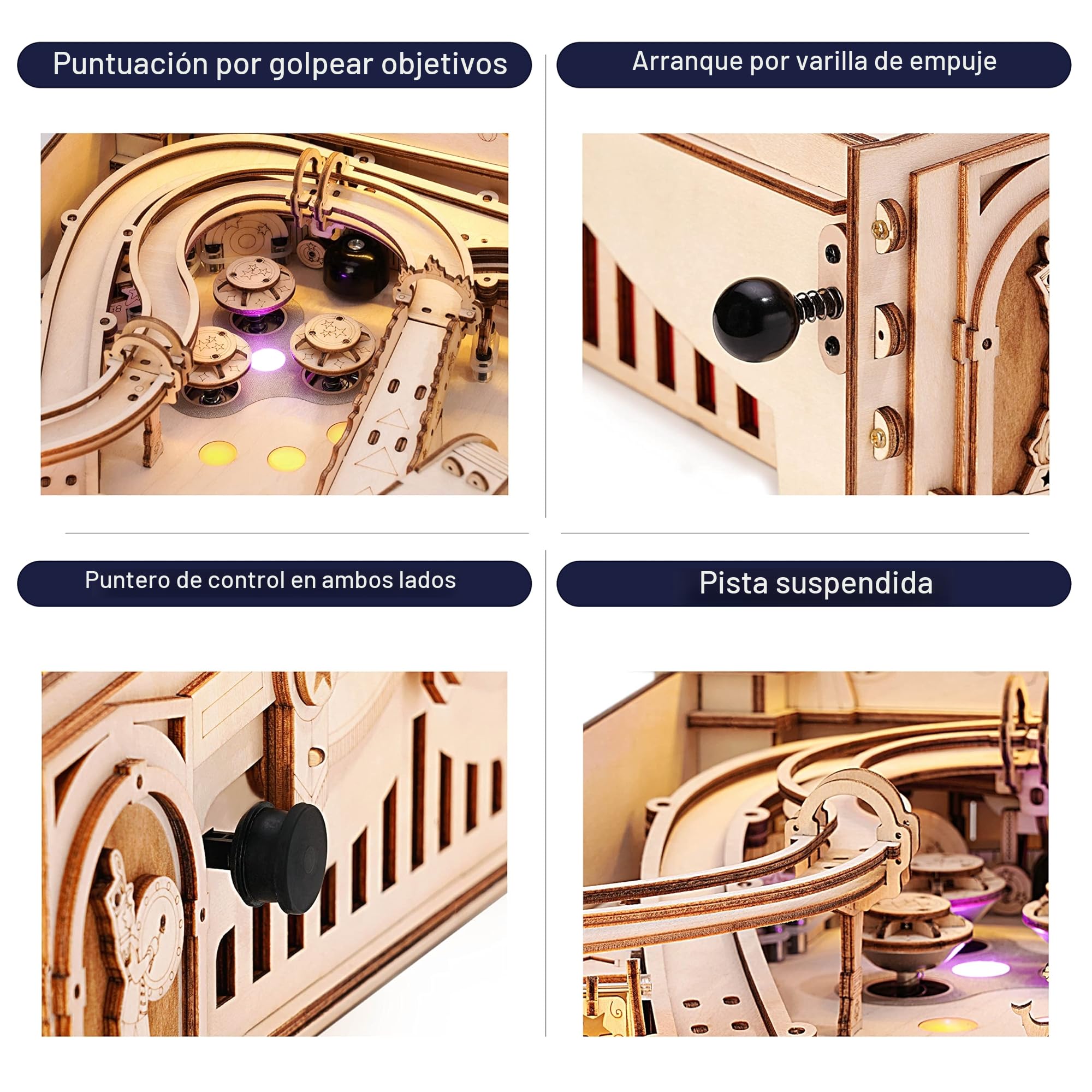 ROKR Pinball Flipper Maquetas para Construir Adultos-Puzzle 3D Juego de Mesa Adulto Idea de Regalo para Hombre Mujer