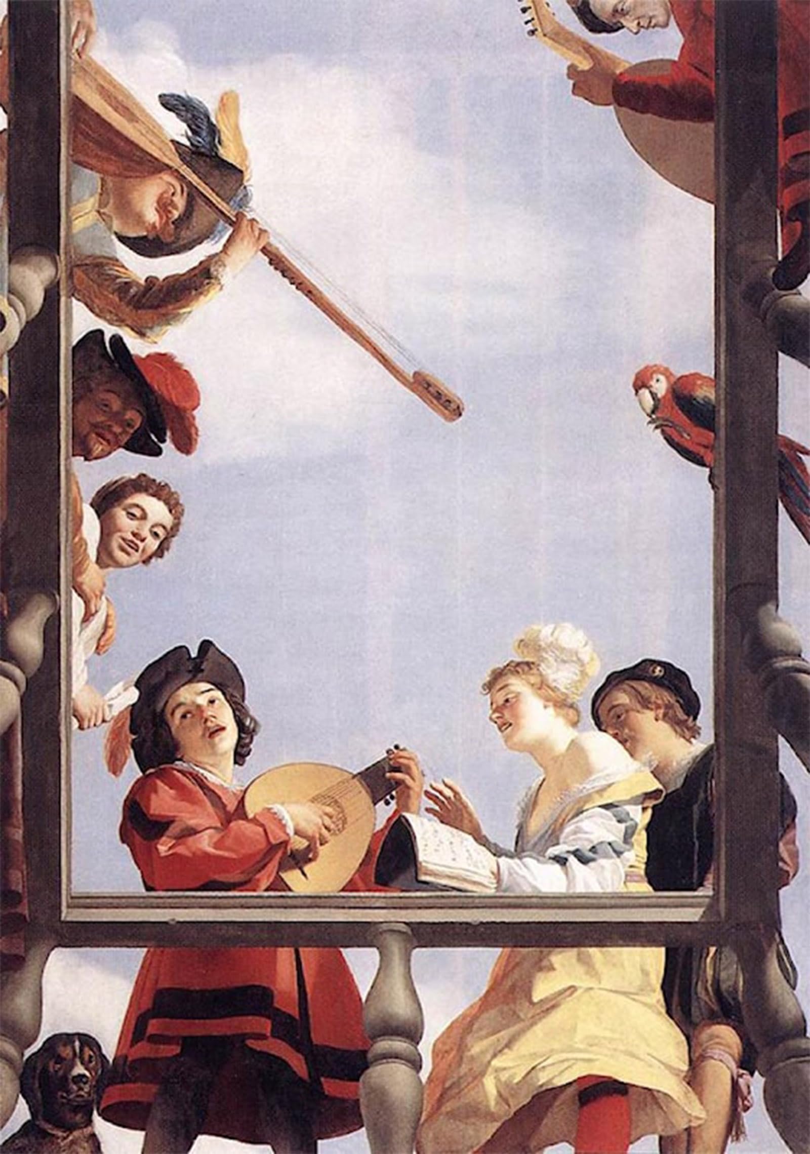 POSTERIIk Famous Print Pop Art Wall Art Graffiti Musical Group on a Balcony by Gerrit Van Honthorst Art Prints for Home Decor 60x90cm