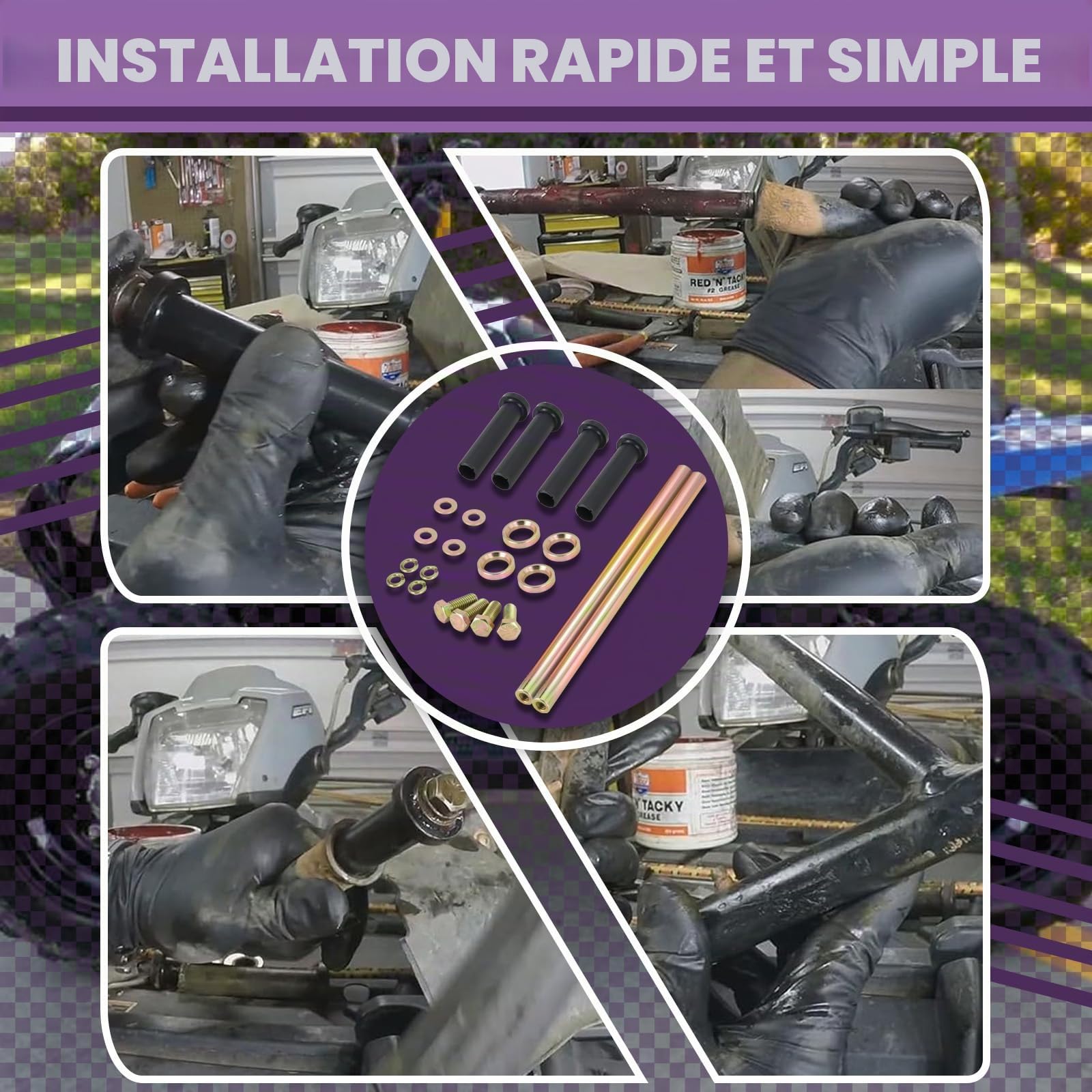 7501093 Kit de bagues d'arbre de bras inférieur avant compatible avec Polaris Sportsman 400 500 570 600 700 800 Trail Blazer 250 330 Scrambler 400 500 Remplace 5020681
