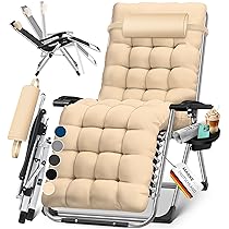 Kesser® Lettino Sedia a Sdraio Pieghevole con portabicchieri, da Giardino con Cuscino, Extra Large, con Schienale Regolabile