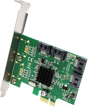 /O Crest 4 Port SATA III PCI-e 2.0 x1 Controller Card Marvell 9215 Non-Raid with Low Profile Bracket SI-PEX40064