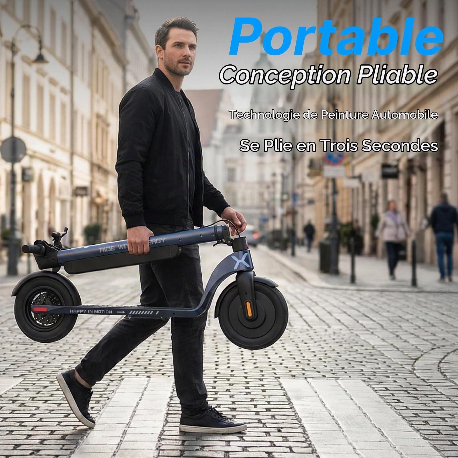 HX X8 Trotinette Electrique Adulte avec Batterie Amovible, Moteur 500W, 25km/h, Autonomie 45 KM, Trottinette Électrique Pliable, Double Frein, Écran LCD,3 Modes de Vitesse,Déplacements Quotidiens