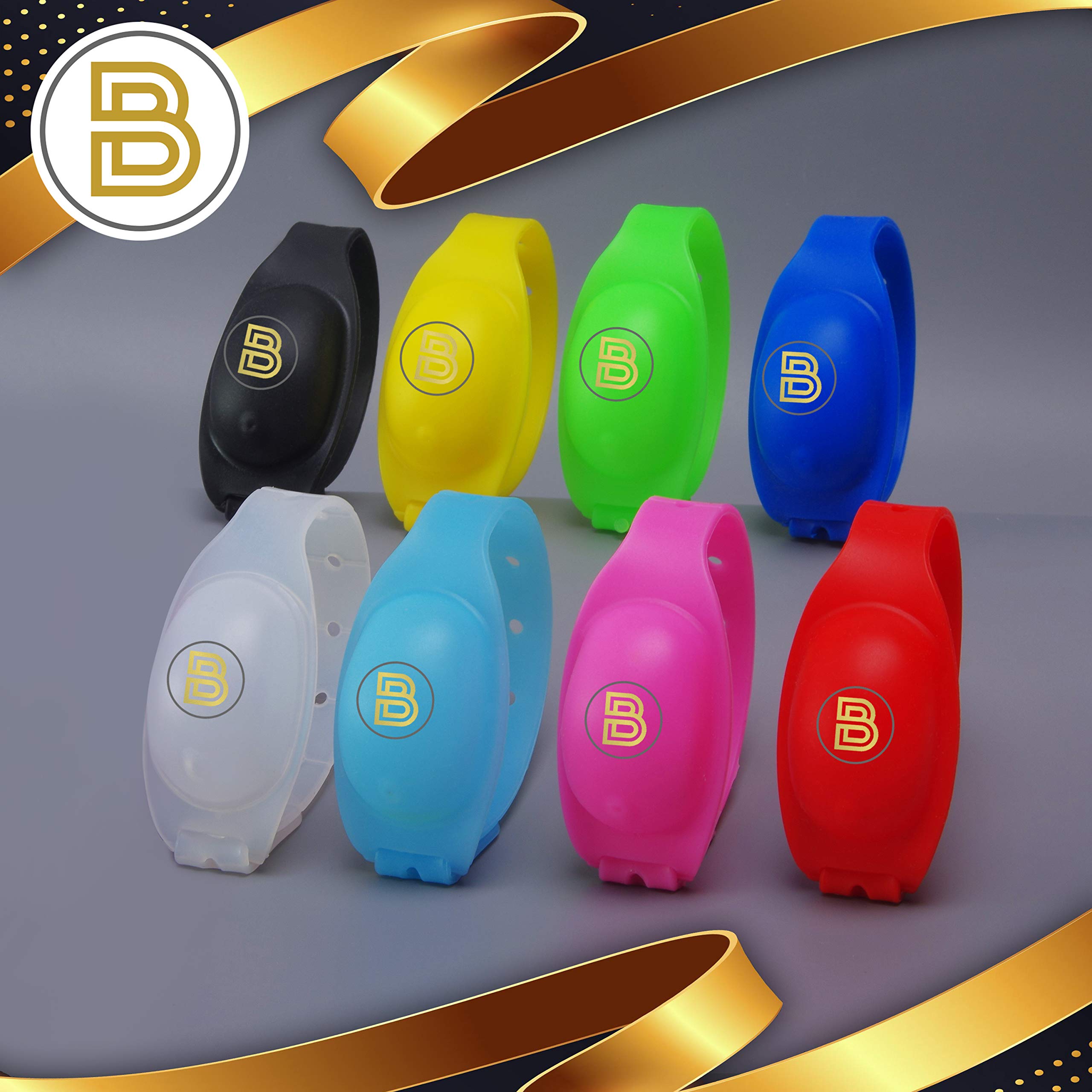Braccialetto Igienizzante Mani Disinfettante Porta Gel Donna Bambino Uomo in Silicone Scuola Lavoro Ricaricabile da Viaggio Erogatore Regolabile Bambini Adulti 8 Pezzi Multicolor
