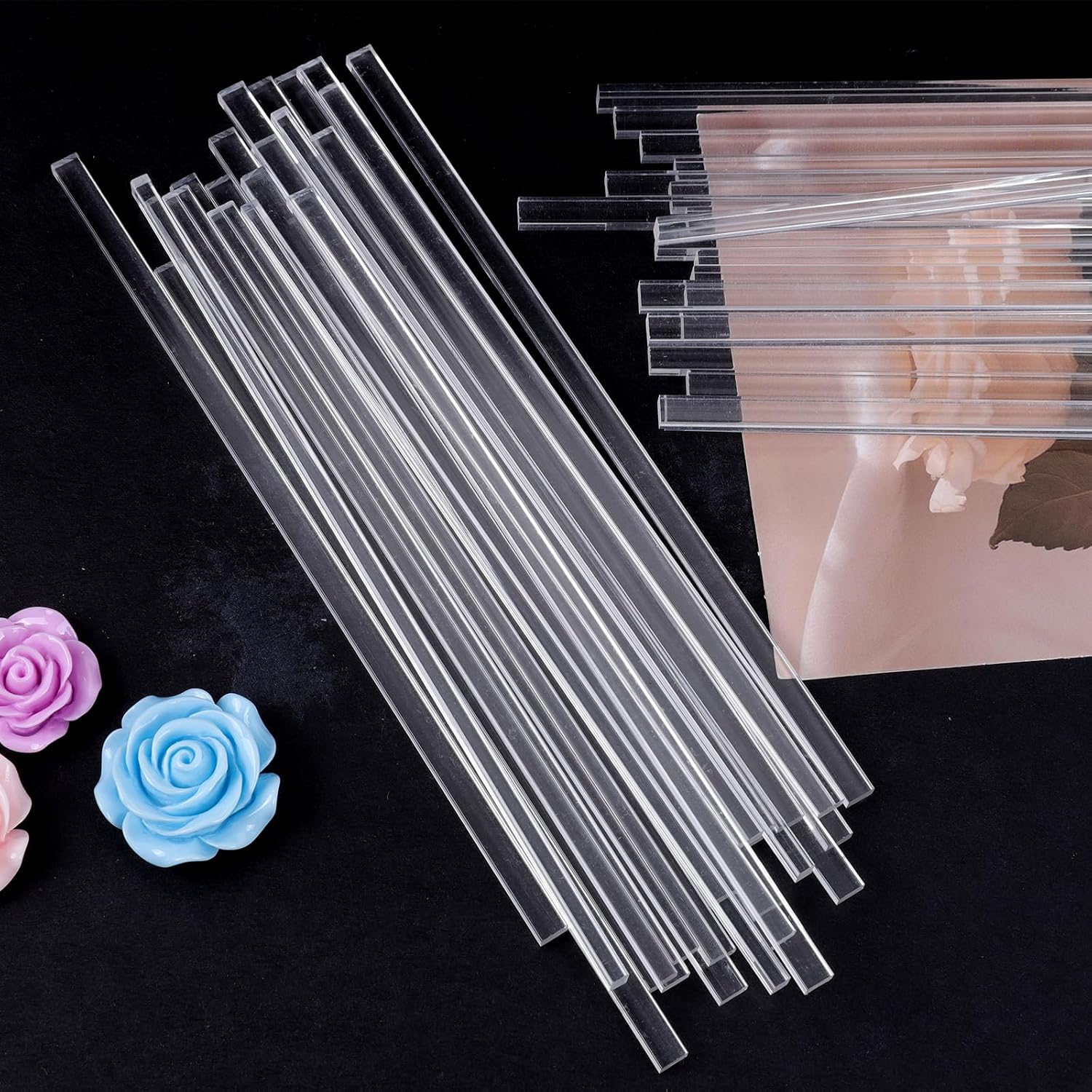 200-Pack 6-Inch Flat Clear Acrylic Lollipop and Cake Pop Sticks