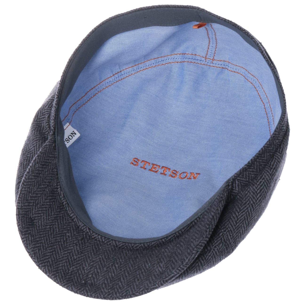 Stetson Hatteras Classic Wool czapka z daszkiem - męska czapka z daszkiem - płaska czapka z bawełnianą podszewką - czapka męska ze wzorem w jodełkę - czapka balonowa na jesień/zimę - czapka zimowa