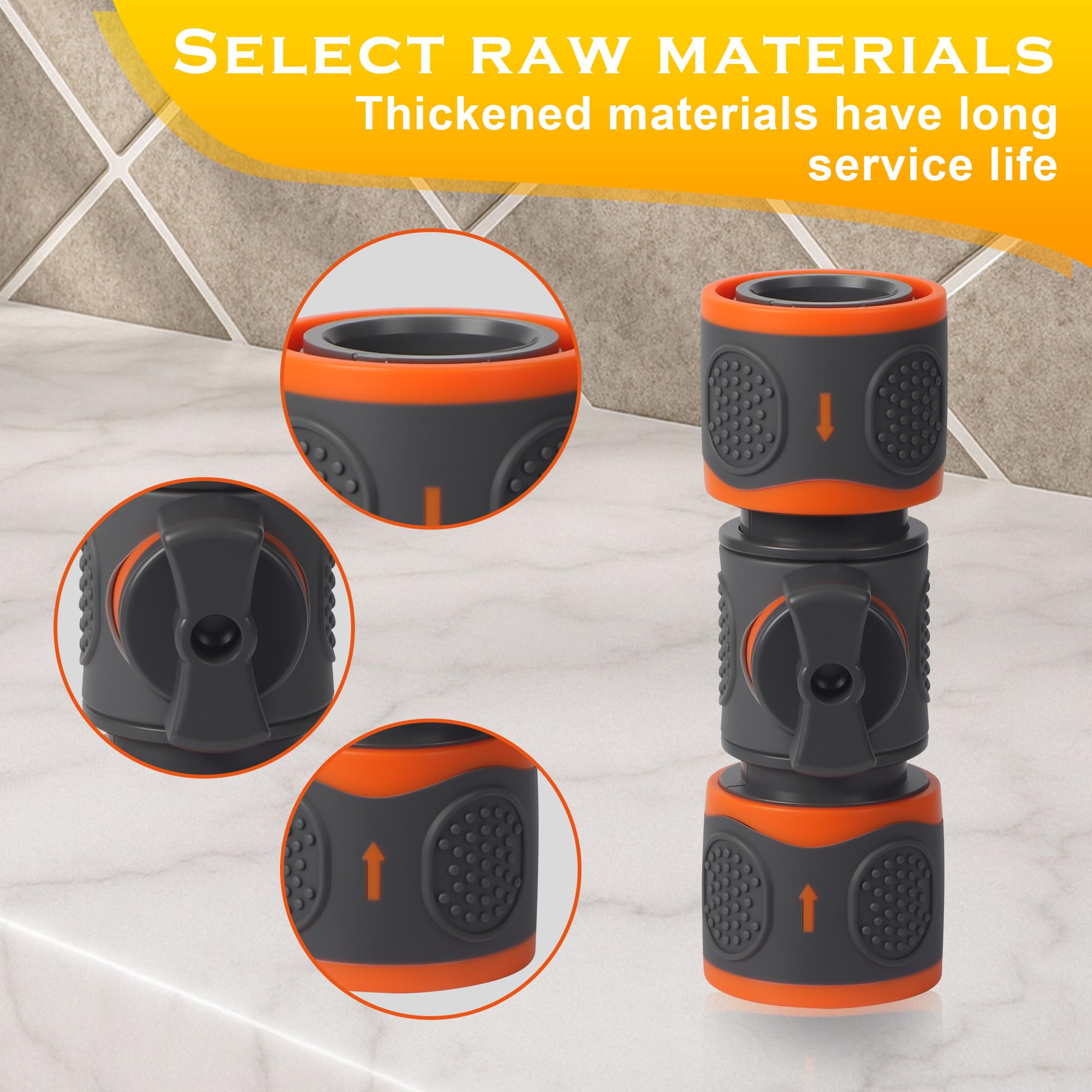 Set Raccordi Rapidi Per Tubo Da Giardino 1/2 Pollice – 14 Pezzi Con Connettori A Y E Rubinetti – In ABS+TPR