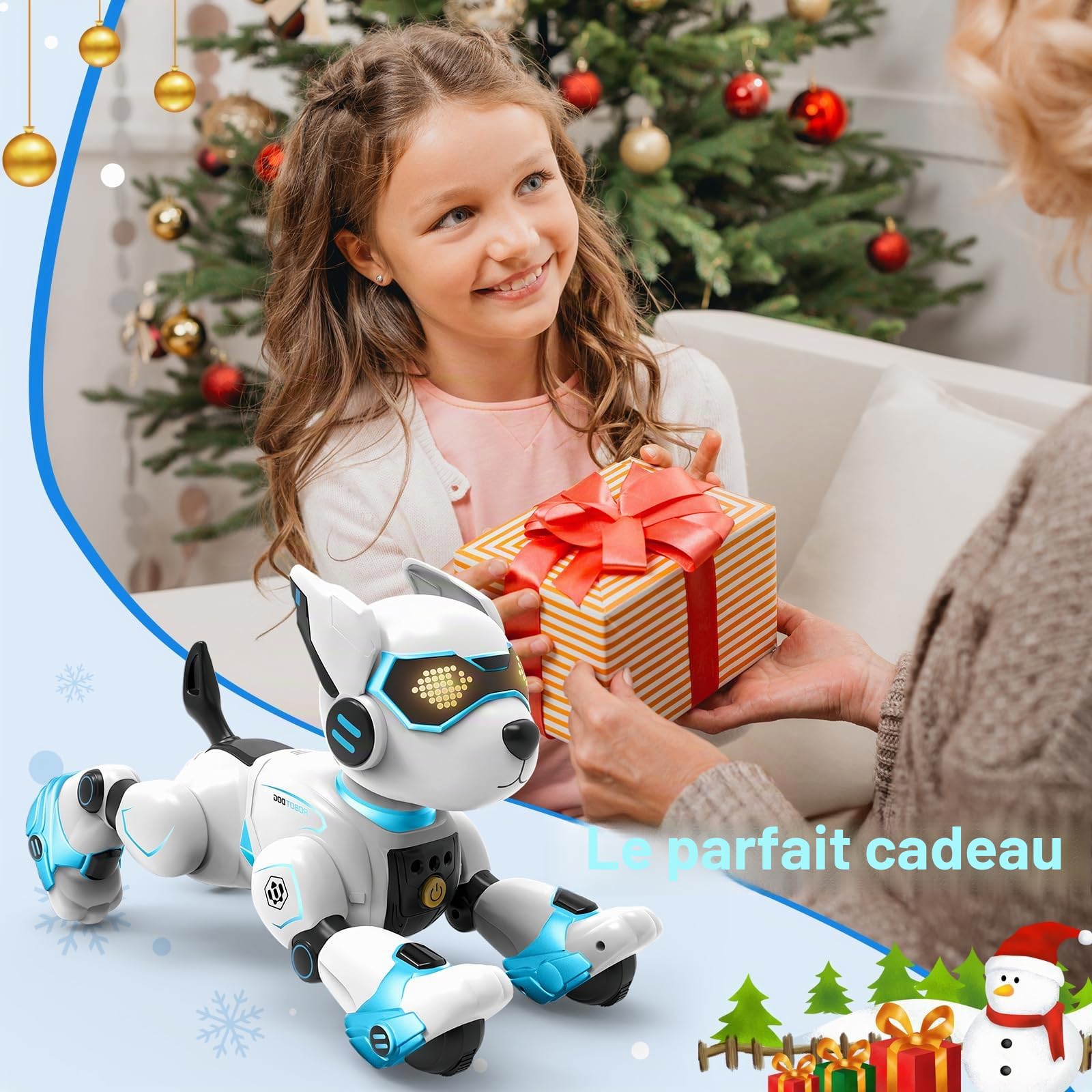 PRANITE Chien Robot Programmable Télécommandé Rechargeable pour Enfants