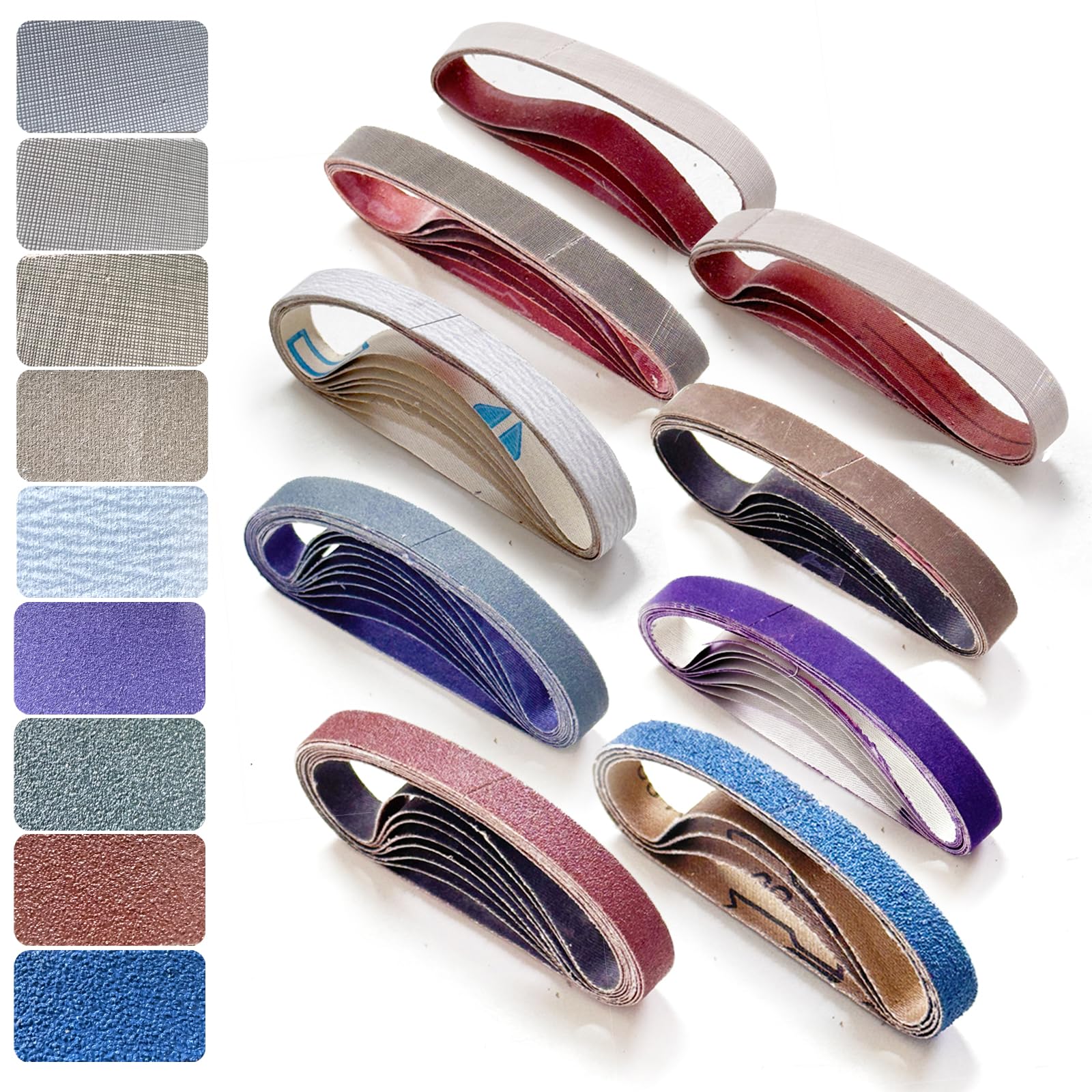 60PCS 1/2 x 12 Inch Sanding Belts, Replacement Belts for Belt Sanders