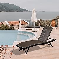Vista 8 de Domi - Juego de 3 tumbonas para exteriores, de aluminio, acolchadas, de espuma de secado rápido, con respaldo ajustable para playa, piscina, césped