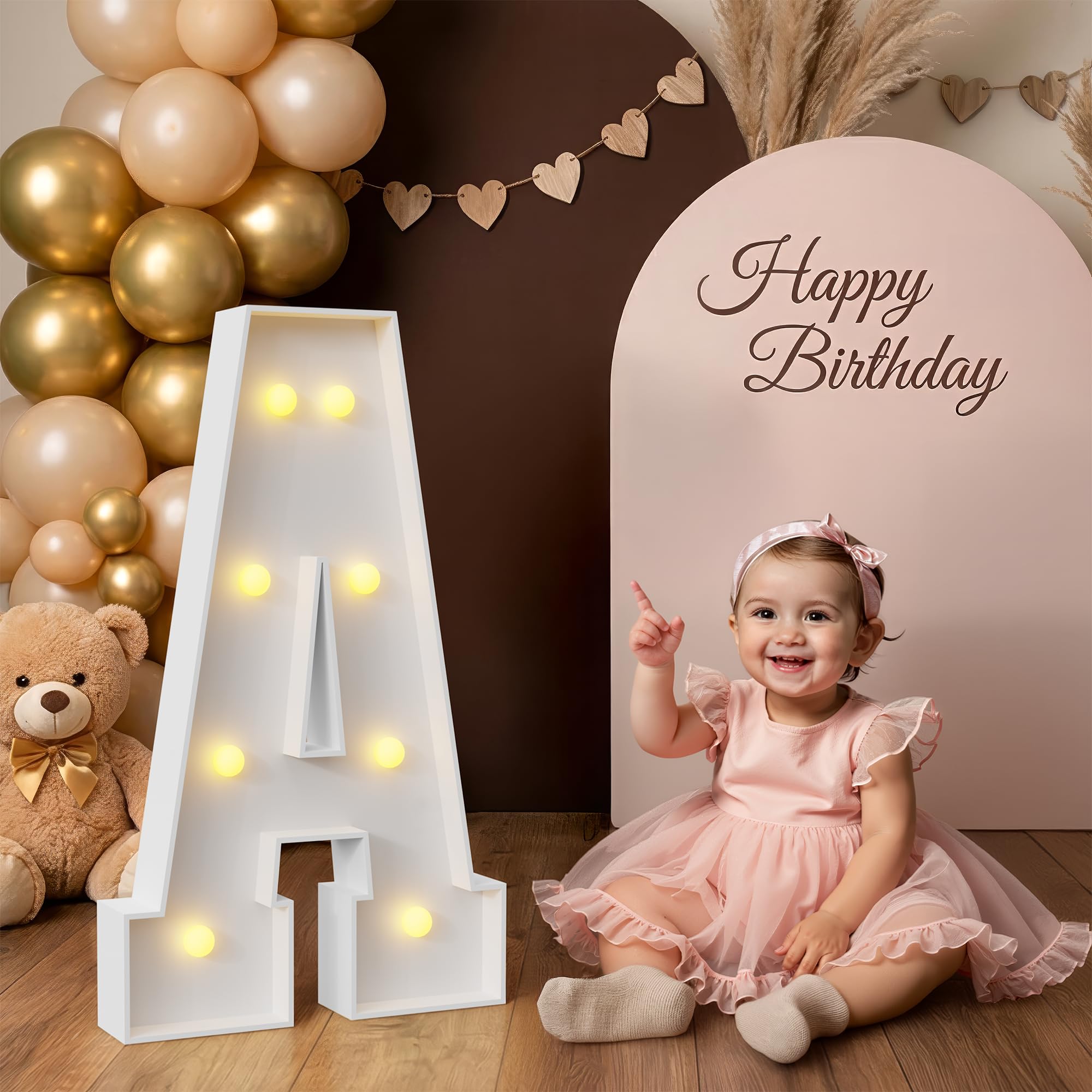 Photo 1 of 2.3ft  Marquee Letters, Approx 2FT Large Lighted Letter A with Warm White Lights for Birthday Wedding Proposal Engagement Graduation Party Big Backdrop Decor, Letras con Luces