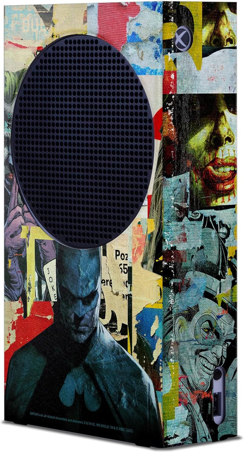Head Case Designs Officially Licensed Batman DC Comics Torn Collage Logos and Comic Book Game Console Wrap Case Cover Compatible with Xbox Series S Console
