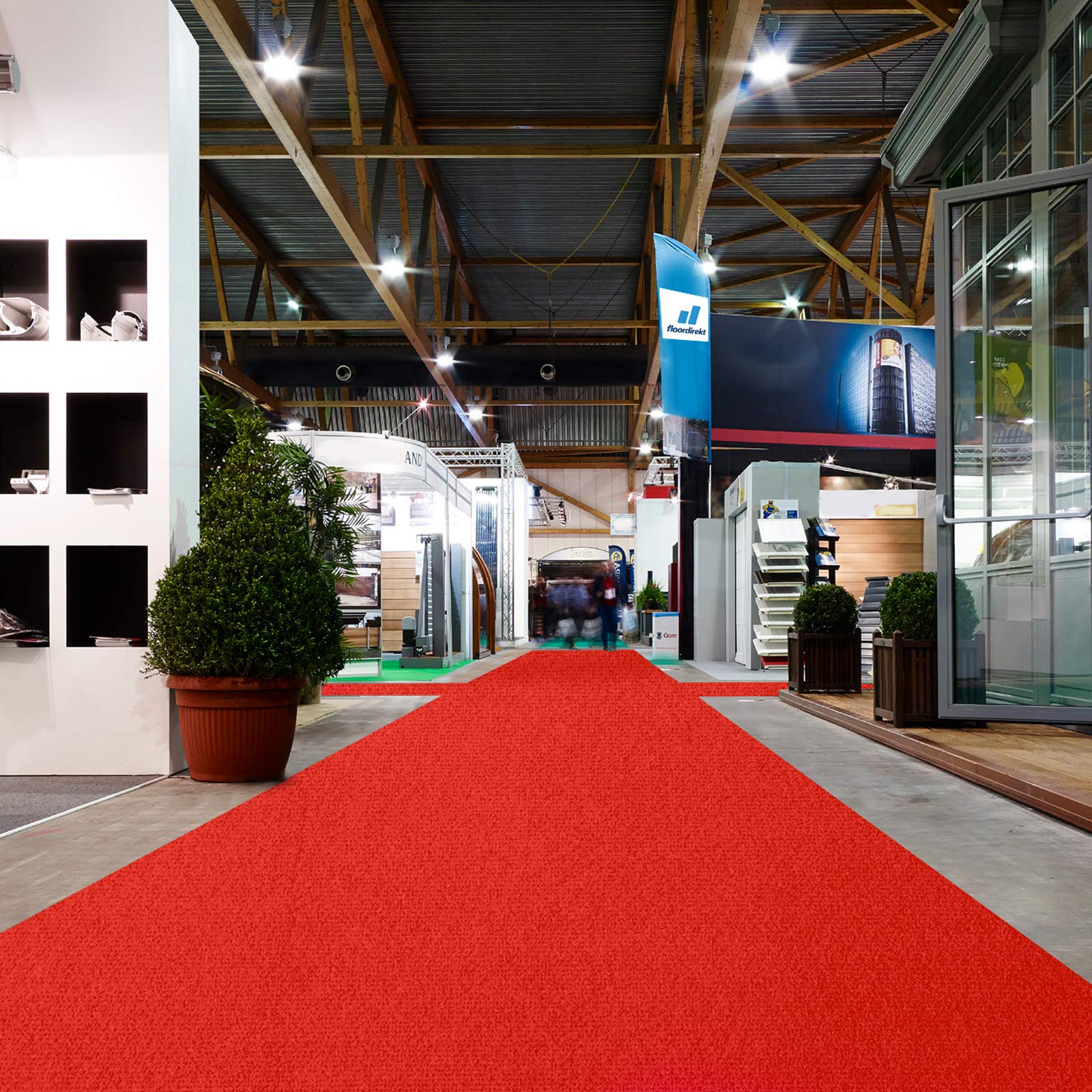 Floordirekt Alfombra para ferias Sintra | Suelo ideal para ferias, bodas y eventos | Alfombra para eventos en muchos colores y tamaños (100 x 2000 cm, Rojo 0711)