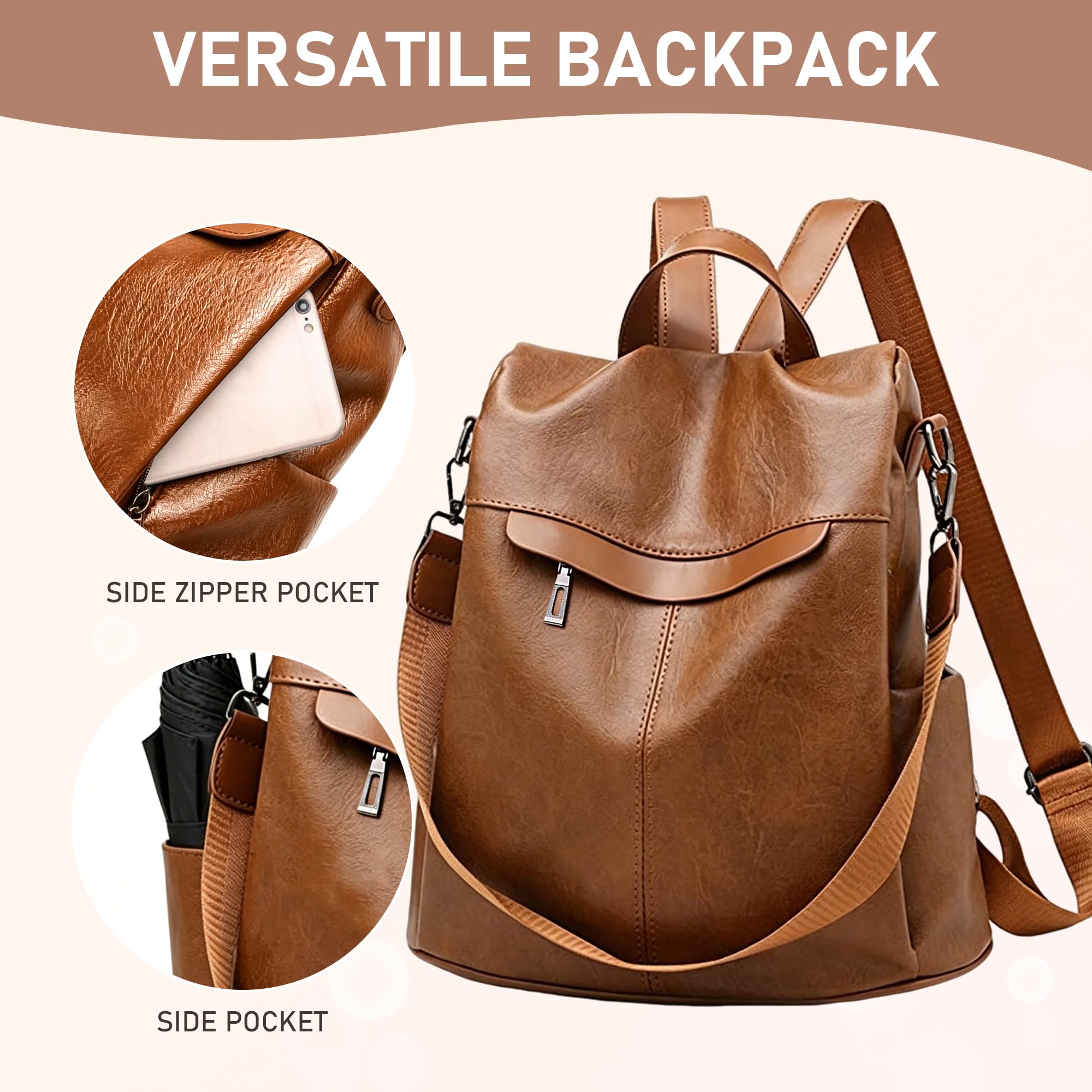 shepretty Mochila antirrobo Impermeable para Mujer