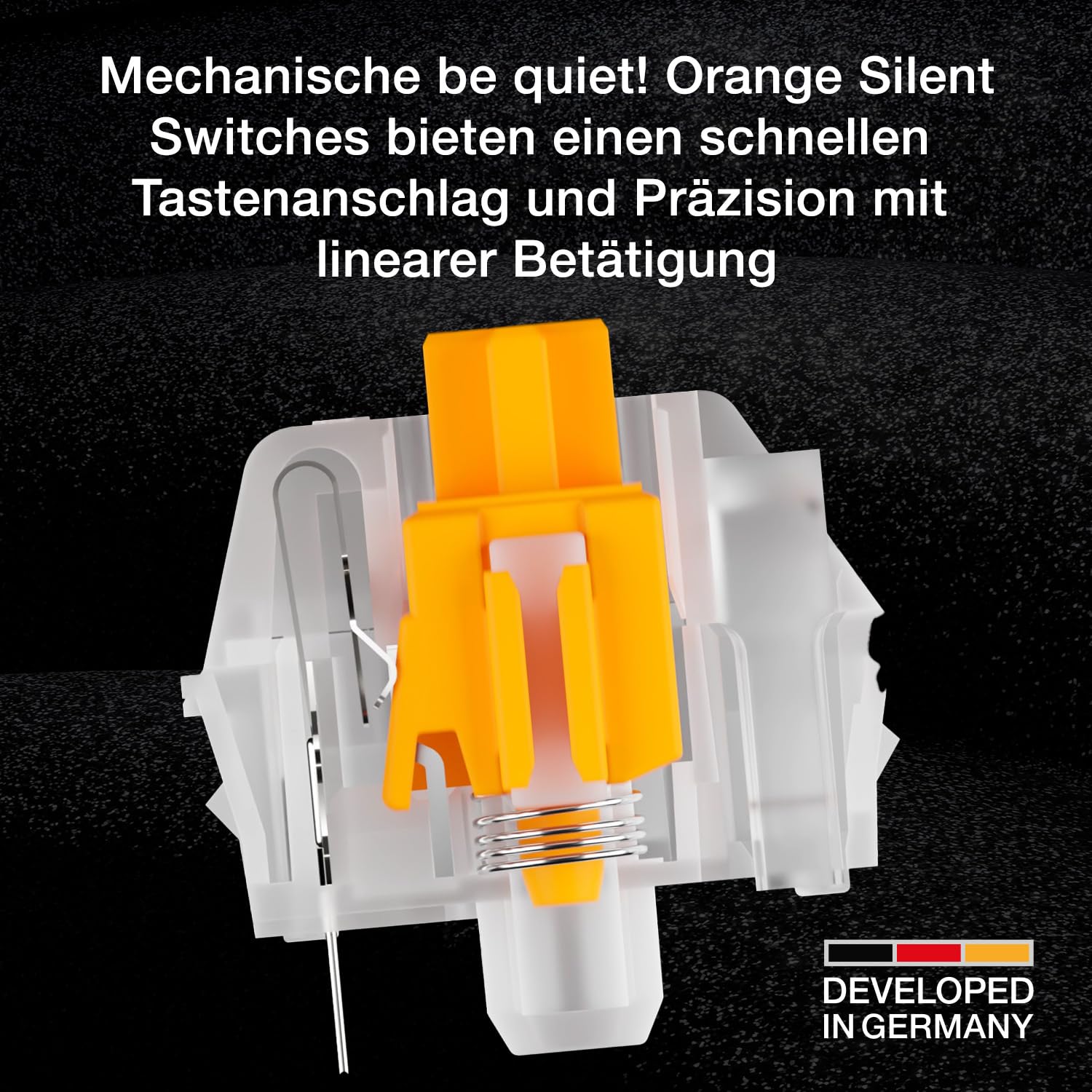 be quiet! Light Mount Silent Linear DE ISO Tastatur, mechanische Switches, Hot-Swap, PBT-Double-Shot-Tastenkappen