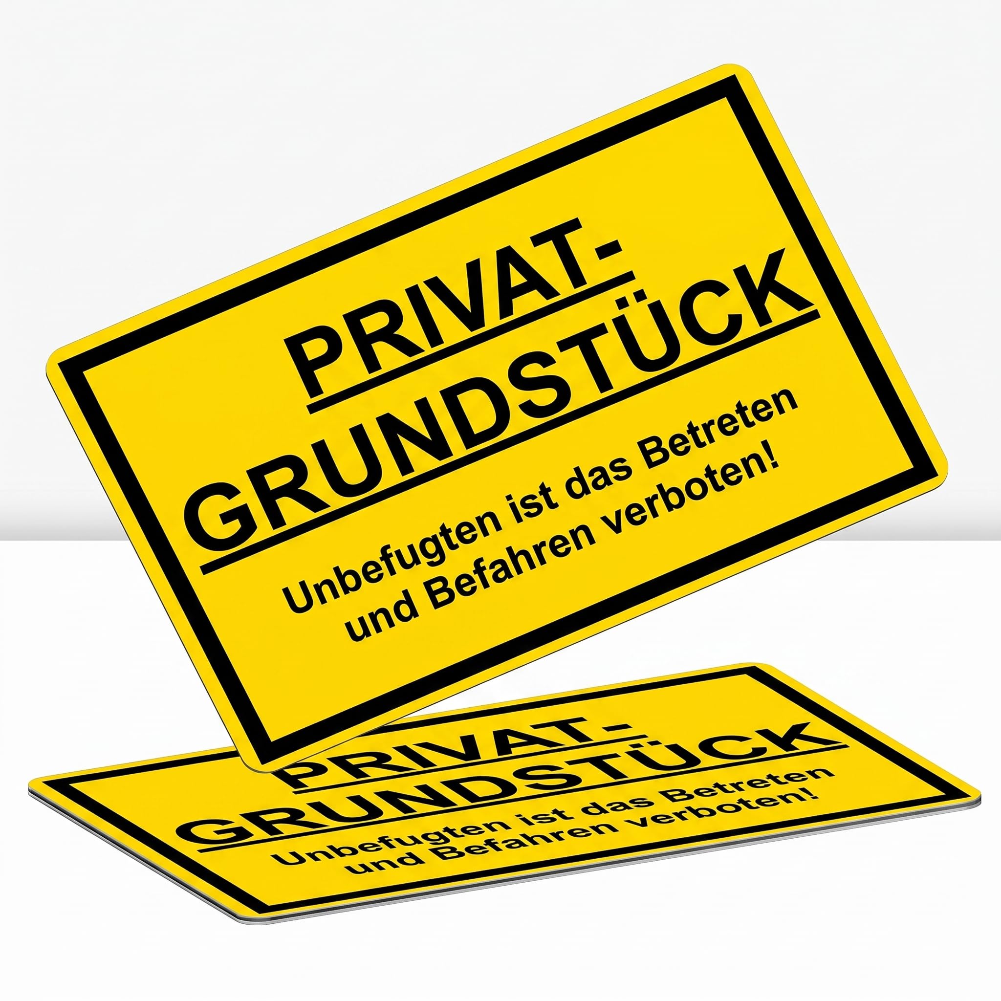 STROBO Lot de 2 panneaux d'avertissement XXL « Unbefugten ist das Betreten und Befahren verboten ! » Plaque composite en aluminium solide de 3 mm de 40 x 30 cm avec protection UV pour l'extérieur