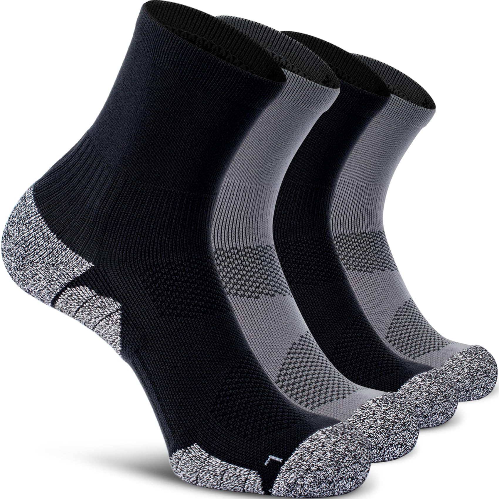 CWVLC Compression Athletic Quarter Socks Cushioned for Men Women