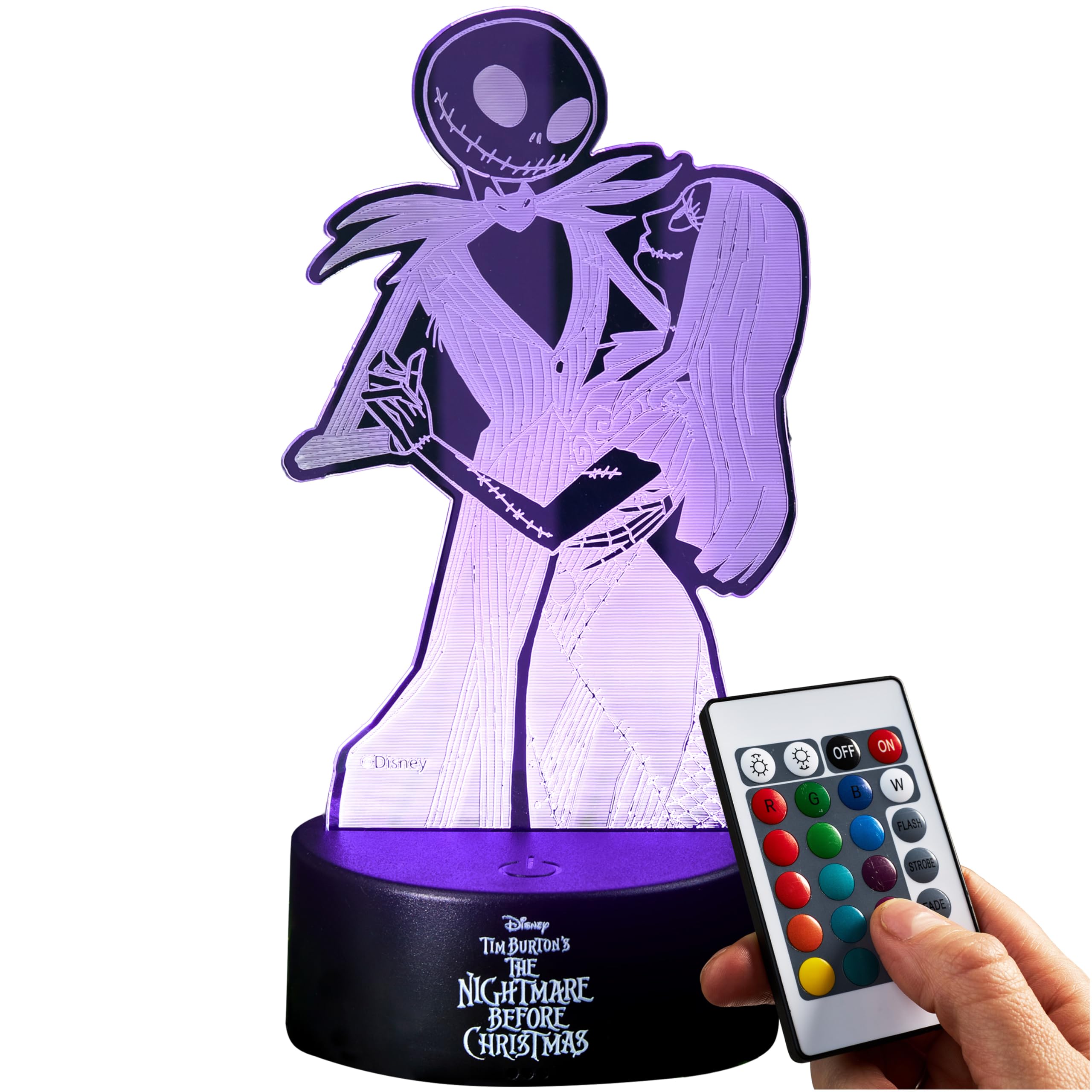 Get Trend Disney The Nightmare Before Christmas LED Night Light, Bedside Table Desk Lamp, USB & Battery-Powered Lamp 16 Colours 4 Modes, Bedroom Decor (Multi NMBC Jack Sally)