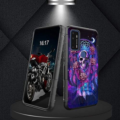 Miniatura 341 de AT&T Calypso 2 (U319AA) Funda con protector de pantalla de vidrio templado resistente con función atril integrado para debut de críquet, ciervo