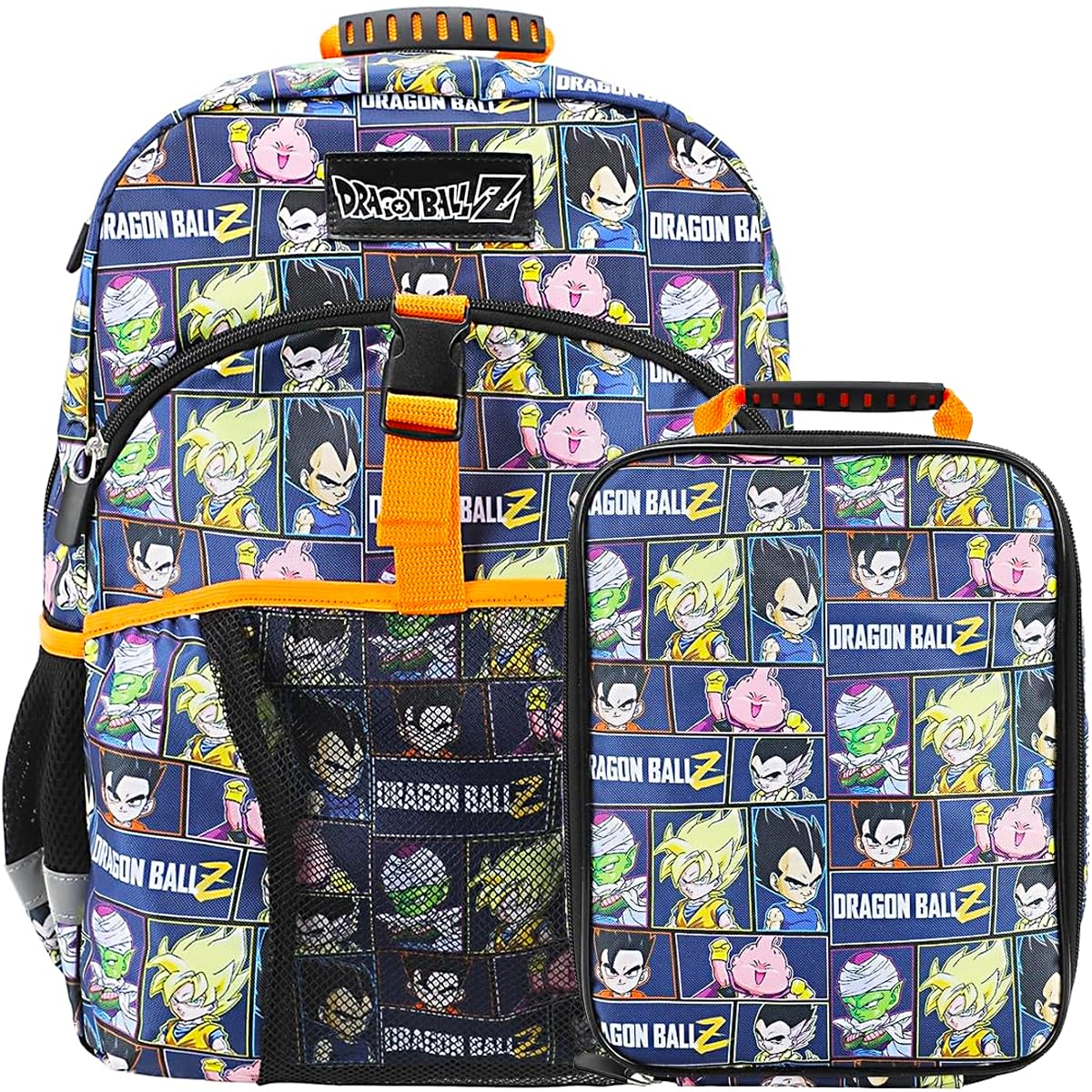 Bioworld Dragon Ball Z Super Saiyan 2-Piece 16" Premium Backpack & Lunch Kit Set